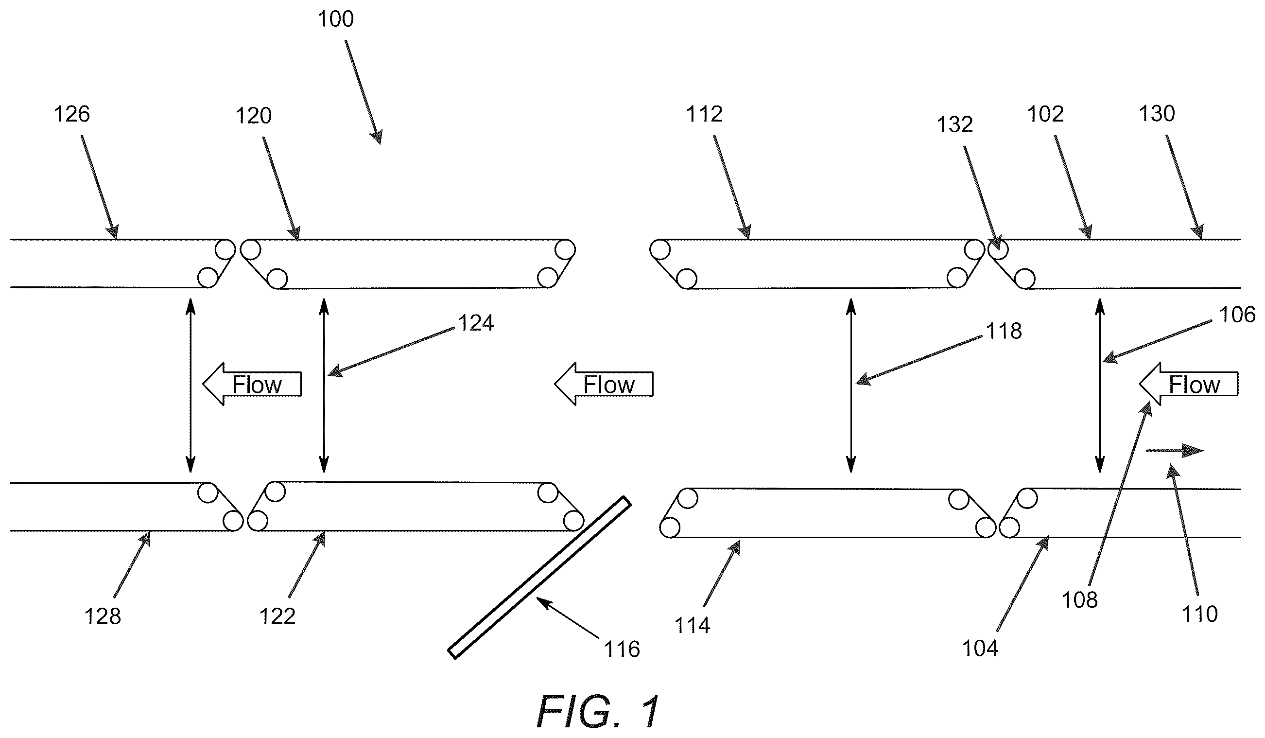 Patent US12492077 Figure 1 – System and method for variable size container handling