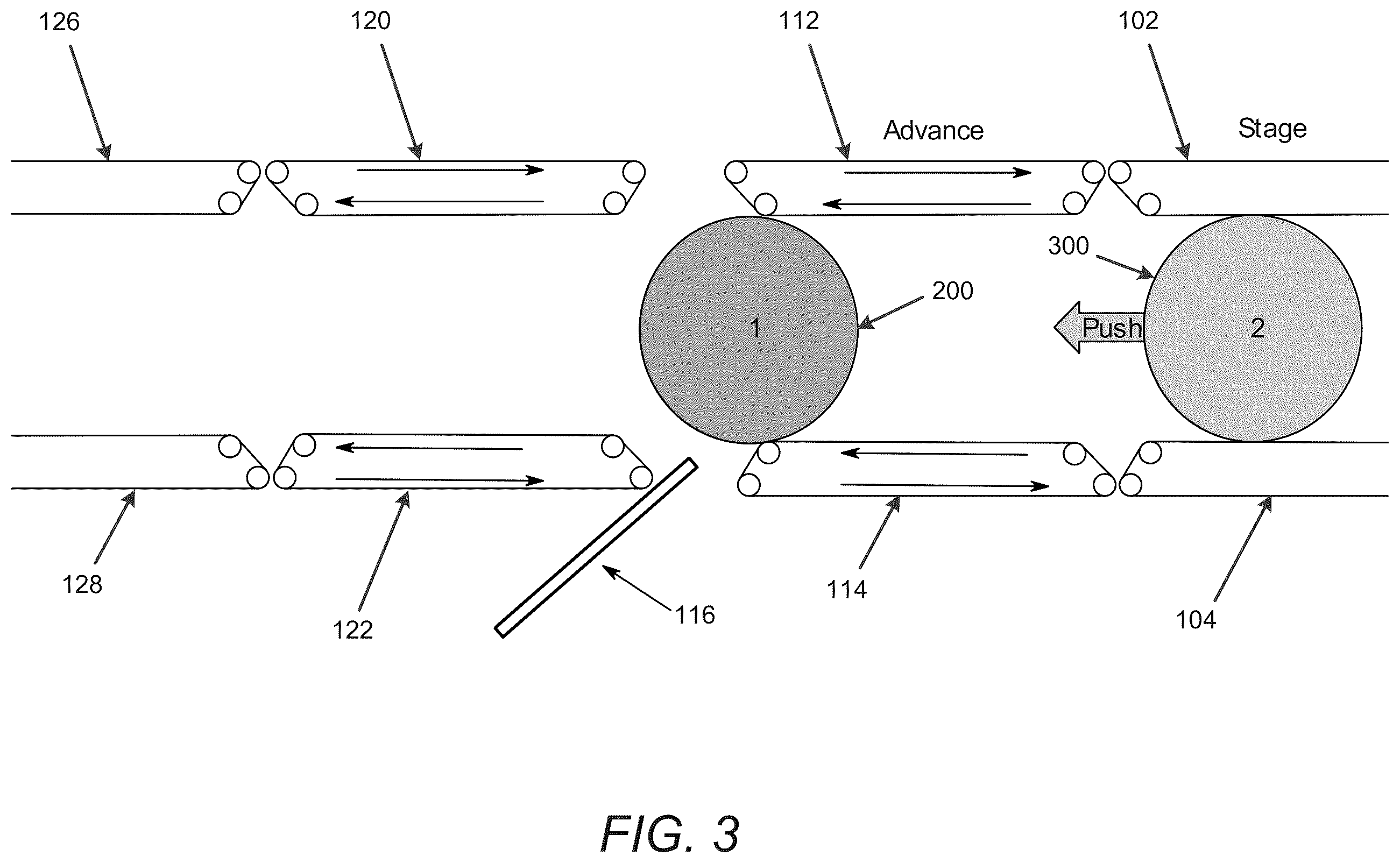 Patent US12492077 Figure 3 – System and method for variable size container handling