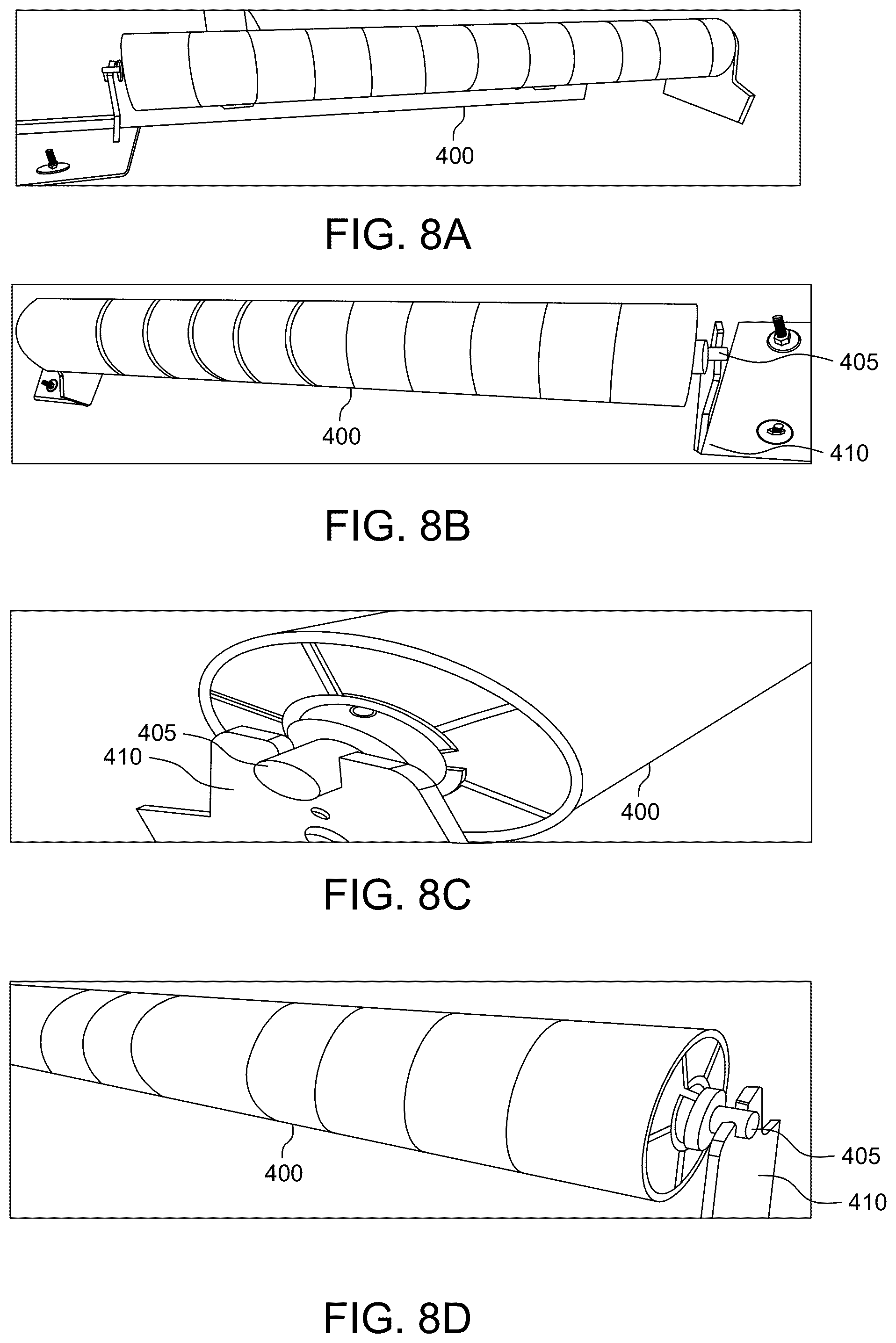 Patent US12492080 Figure 7 – Modular idler roller system with recessed and/or adaptable ends