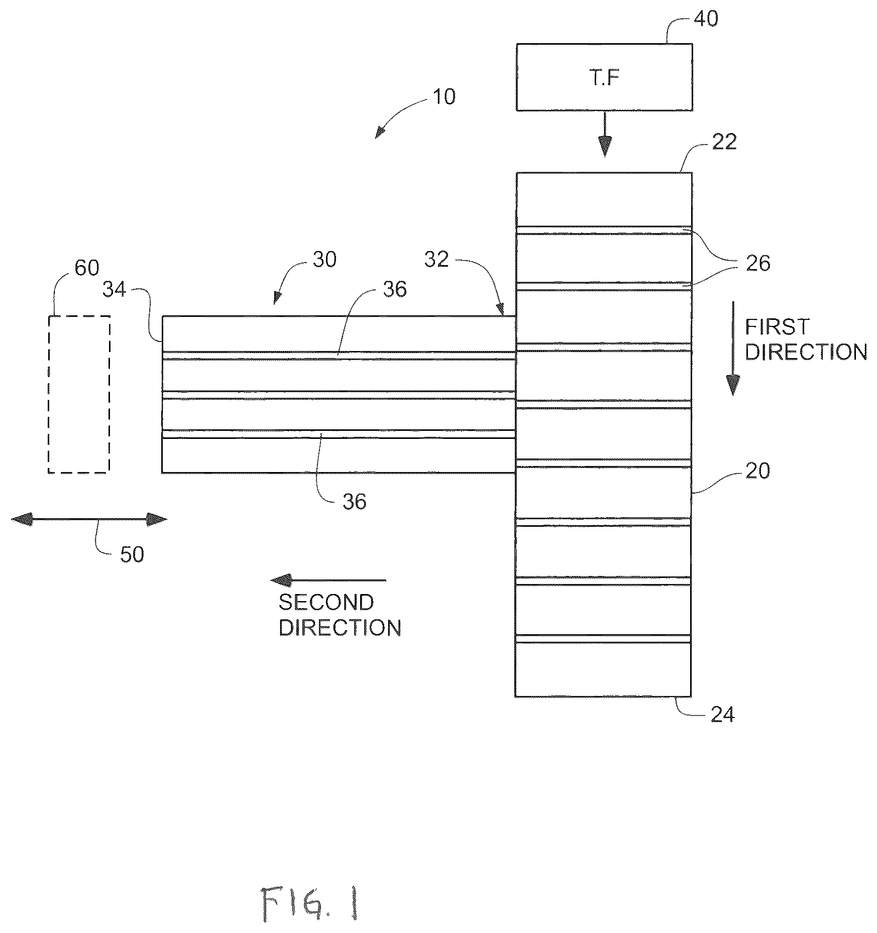 Patent US12492083 Figure 1 – Shuttle system and method for transferring glass sheets between multiple conveyor systems