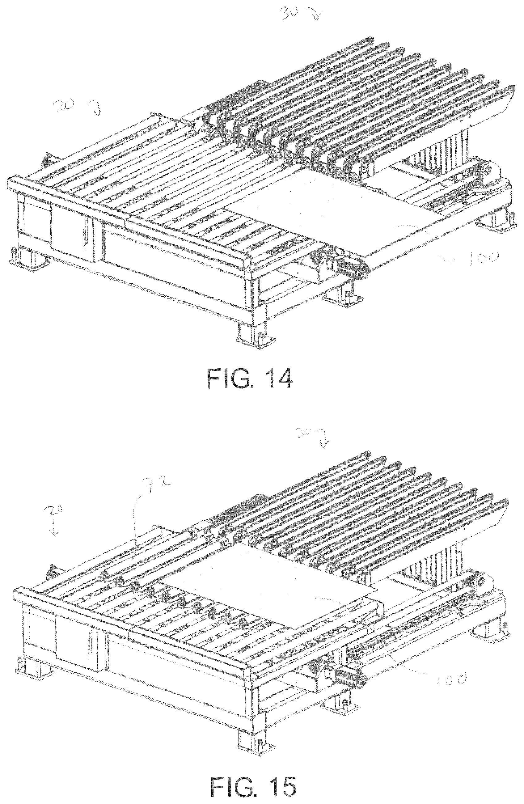 Patent US12492083 Figure 11 – Shuttle system and method for transferring glass sheets between multiple conveyor systems