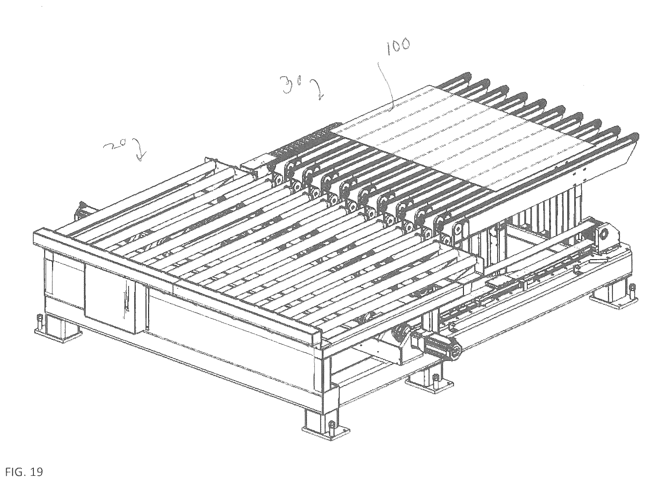 Patent US12492083 Figure 14 – Shuttle system and method for transferring glass sheets between multiple conveyor systems