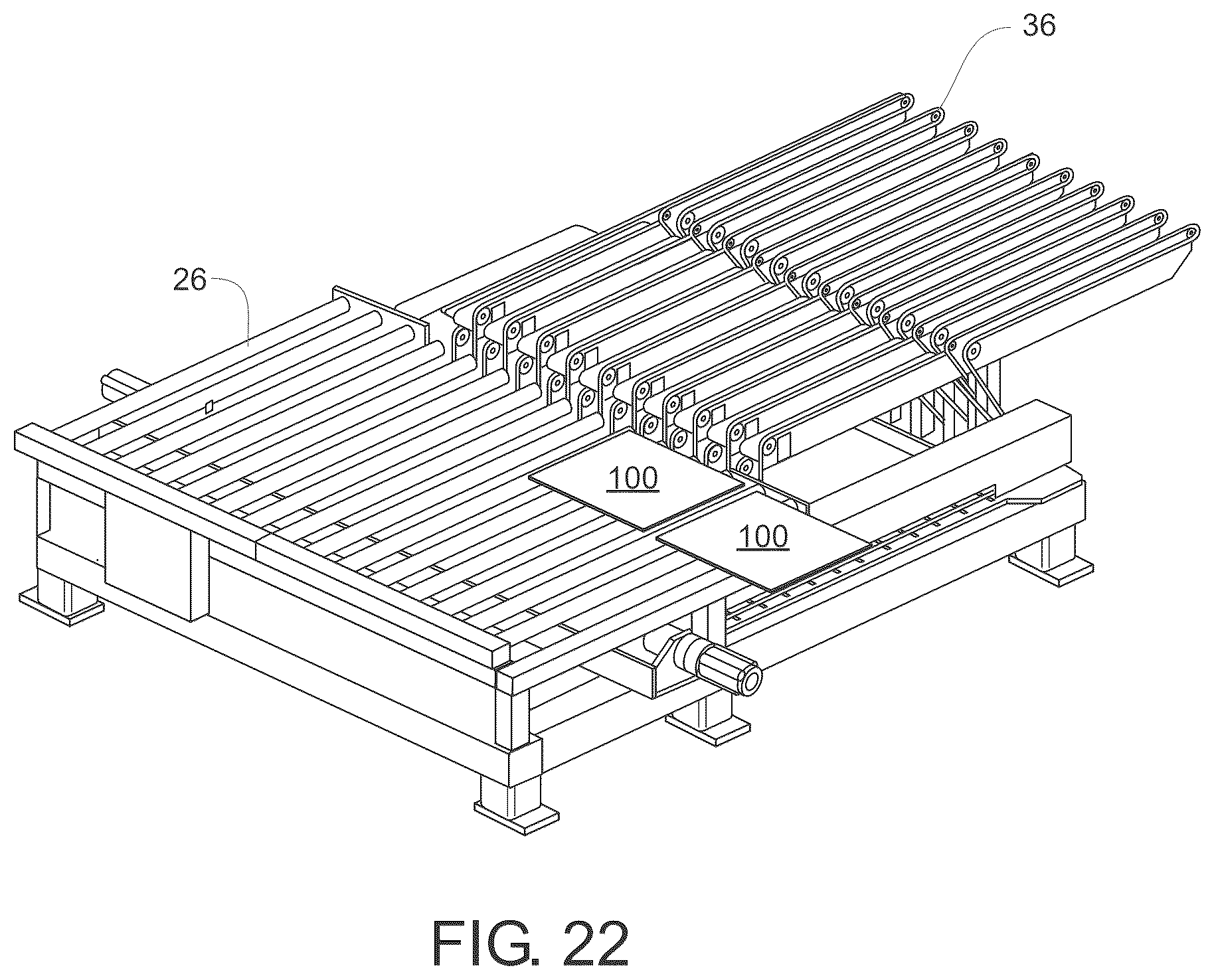 Patent US12492083 Figure 17 – Shuttle system and method for transferring glass sheets between multiple conveyor systems