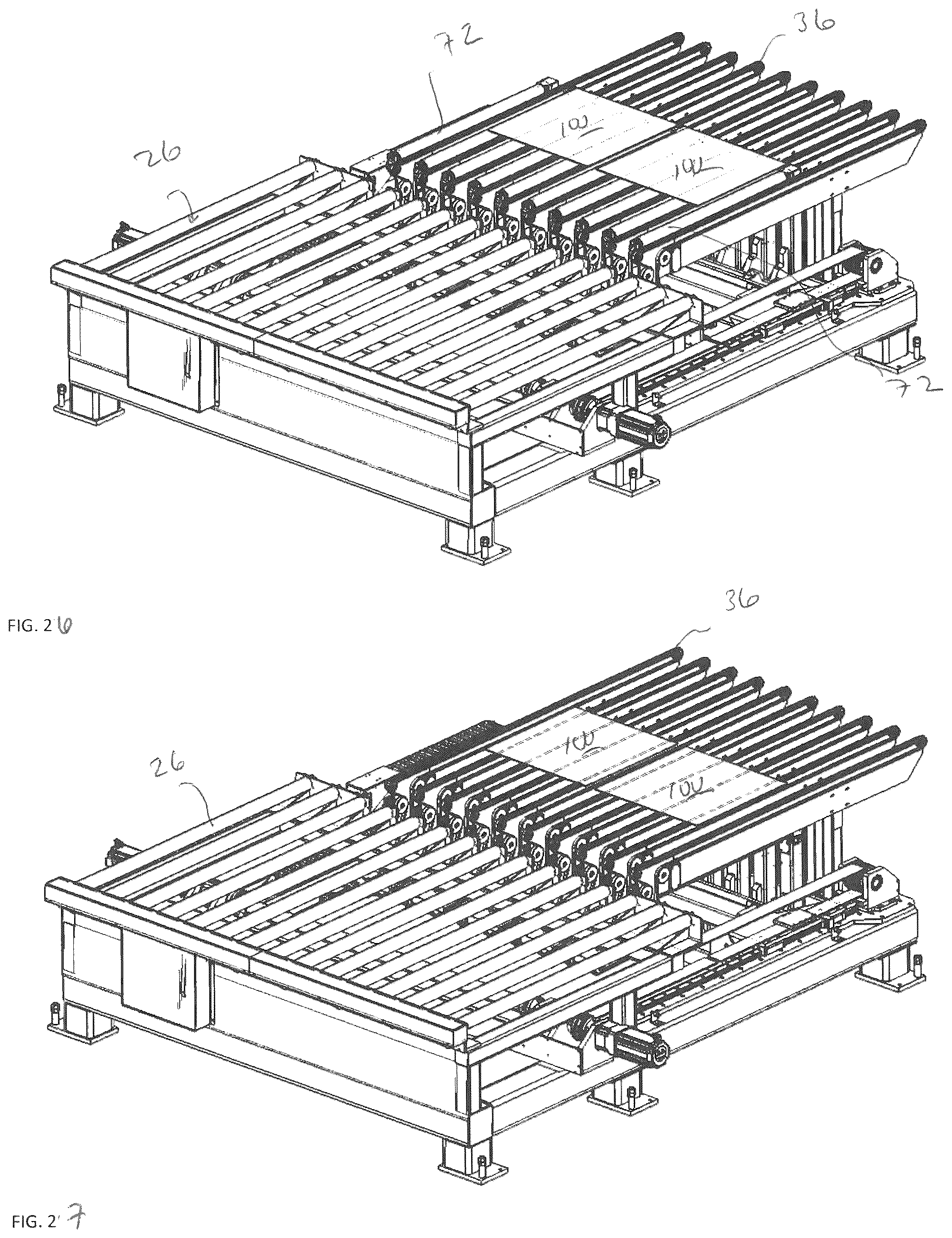 Patent US12492083 Figure 20 – Shuttle system and method for transferring glass sheets between multiple conveyor systems