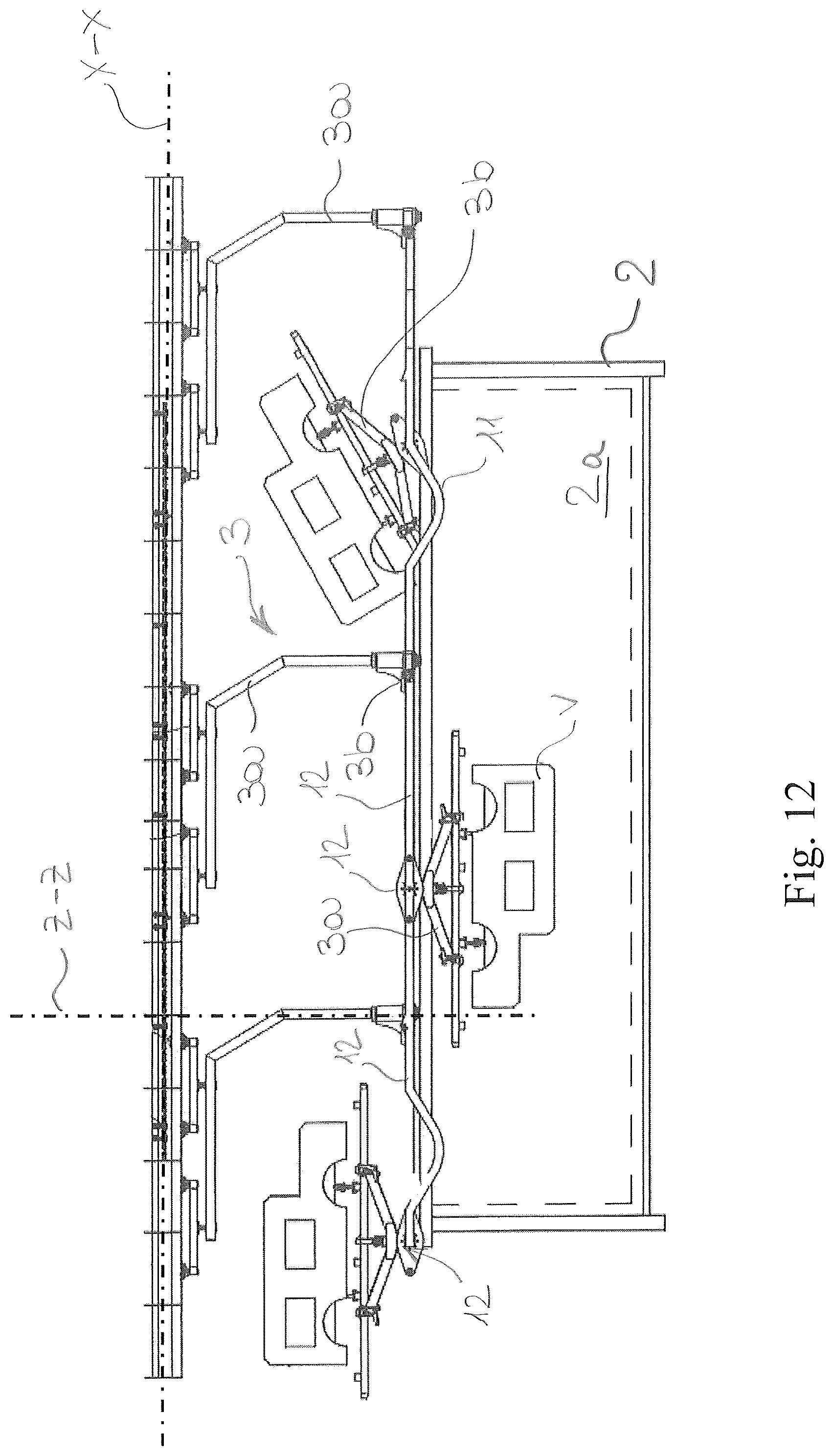 Patent US12492085 Figure 12 – Apparatus for surface treatment of vehicles or vehicle parts