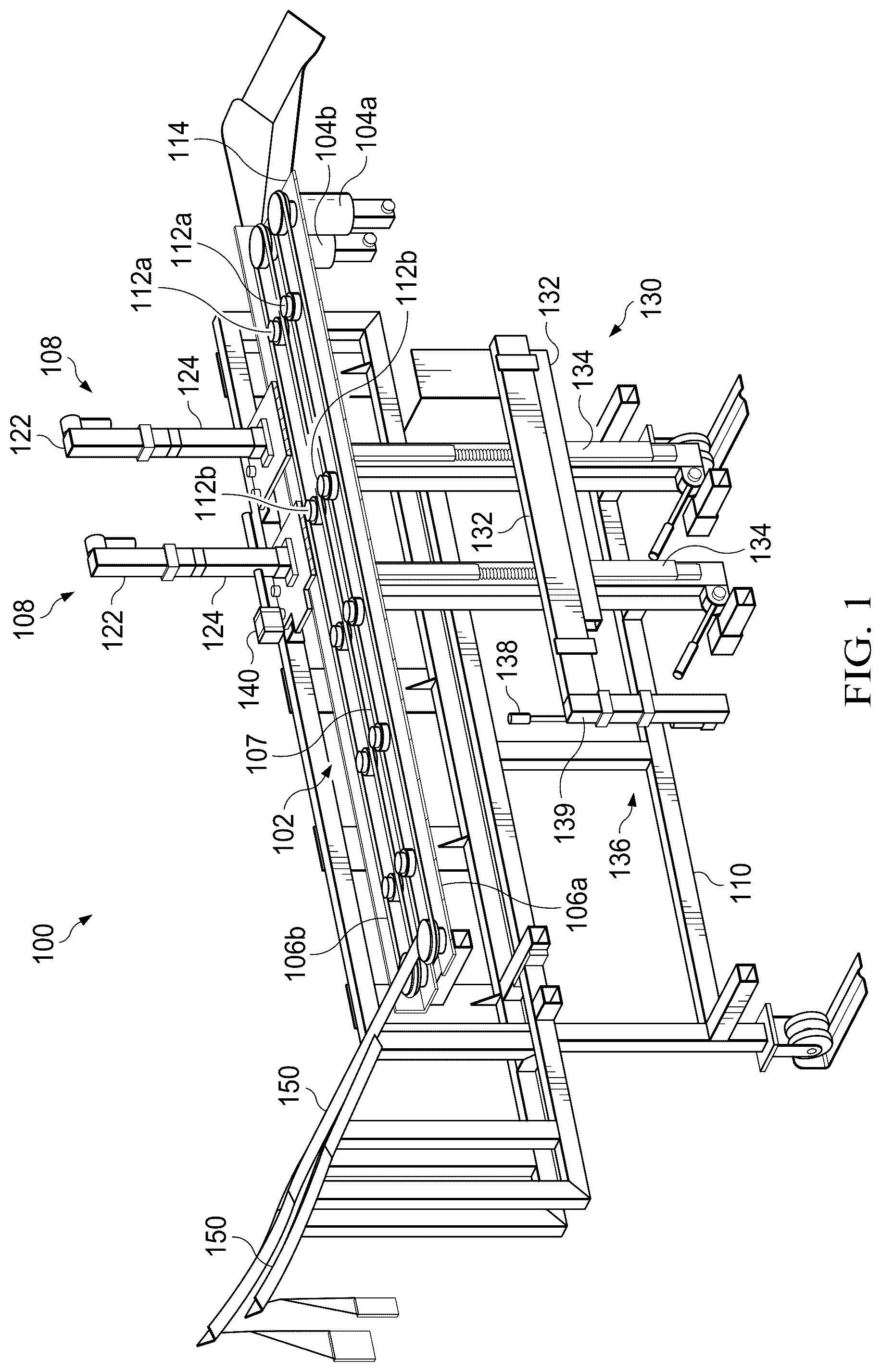 Patent US12492086 Figure 1 – Apparatus for stacking taco shells