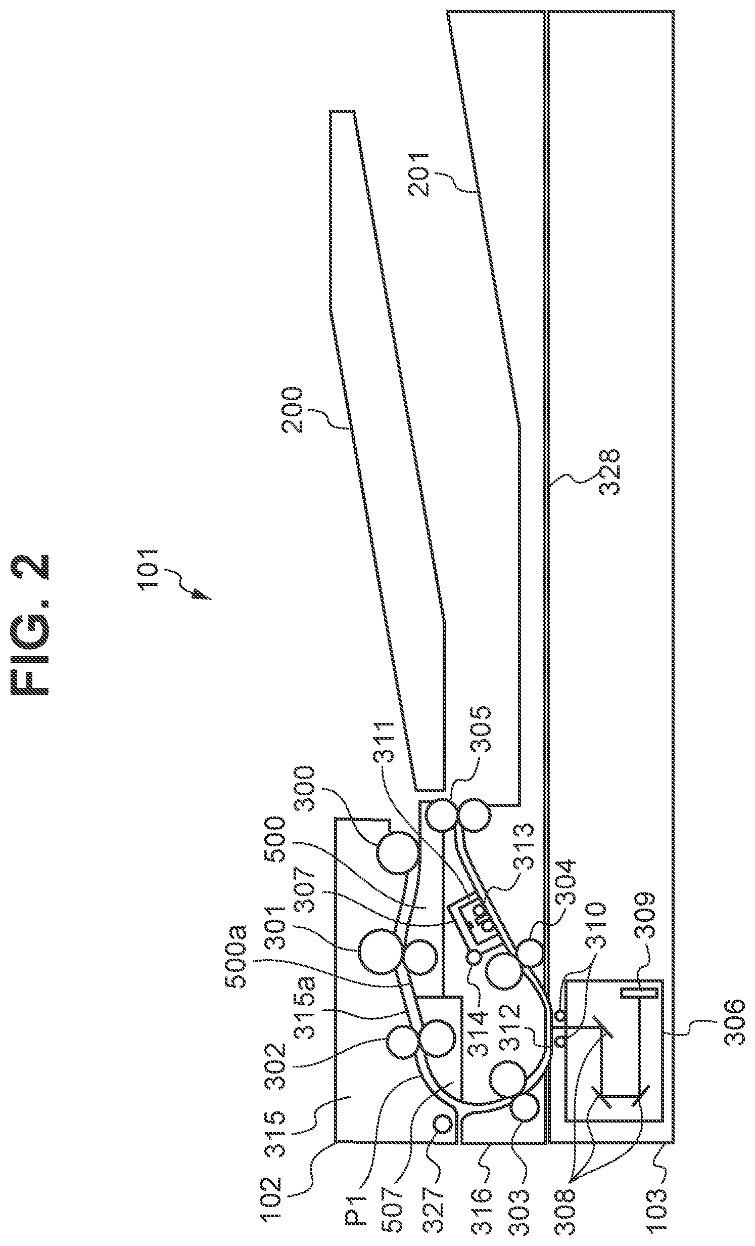 Patent US12492089 Figure 2 – Sheet conveyance apparatus, image reading apparatus including sheet conveyance apparatus, and image forming apparatus