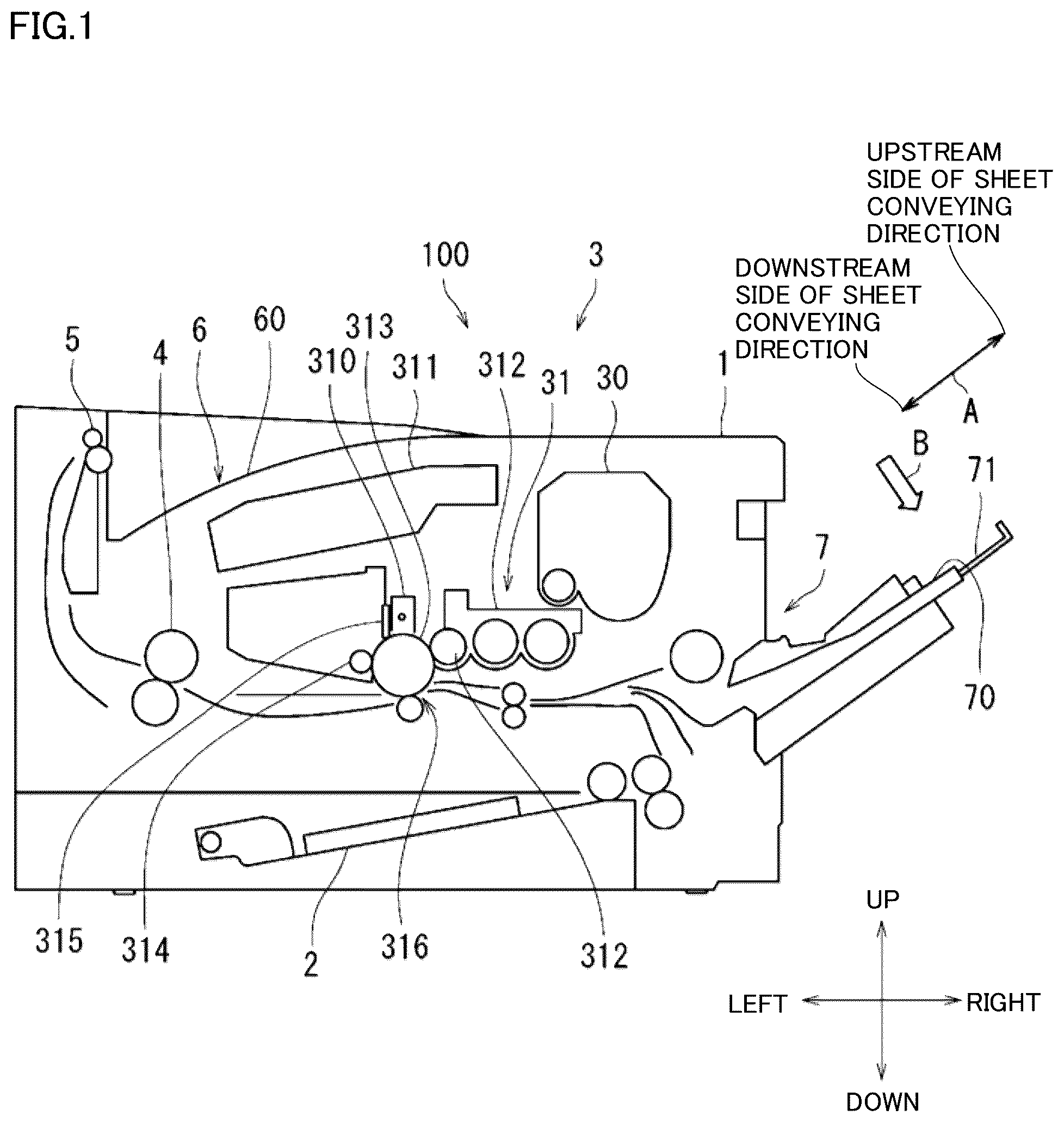 Patent US12492090 Figure 1 – Sheet conveying device and image forming apparatus