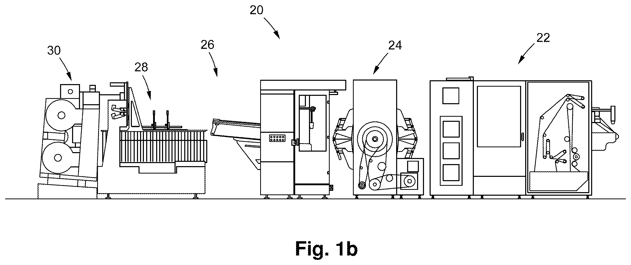 Patent US12492093 Figure 2 – Stacker module for a converting machine