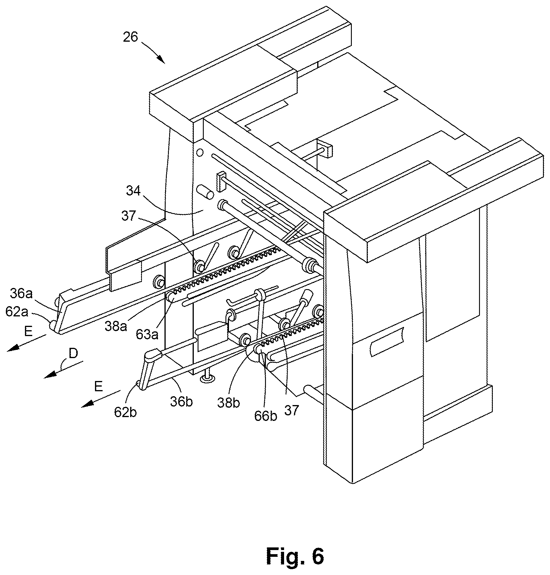Patent US12492093 Figure 7 – Stacker module for a converting machine