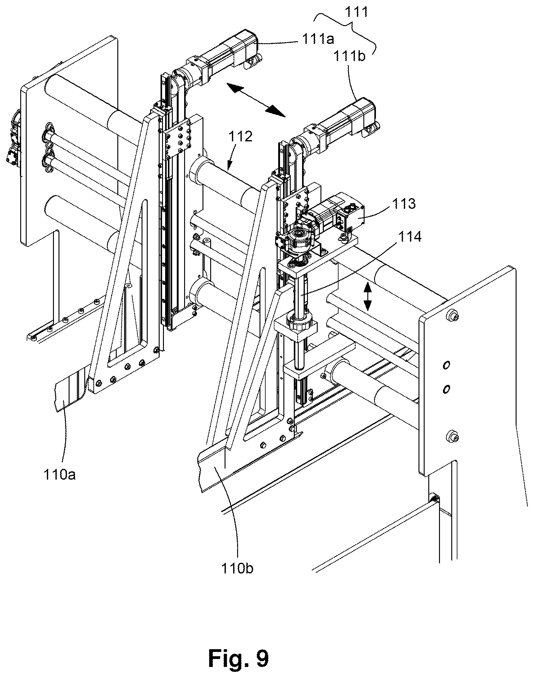 Patent US12492093 Figure 10 – Stacker module for a converting machine