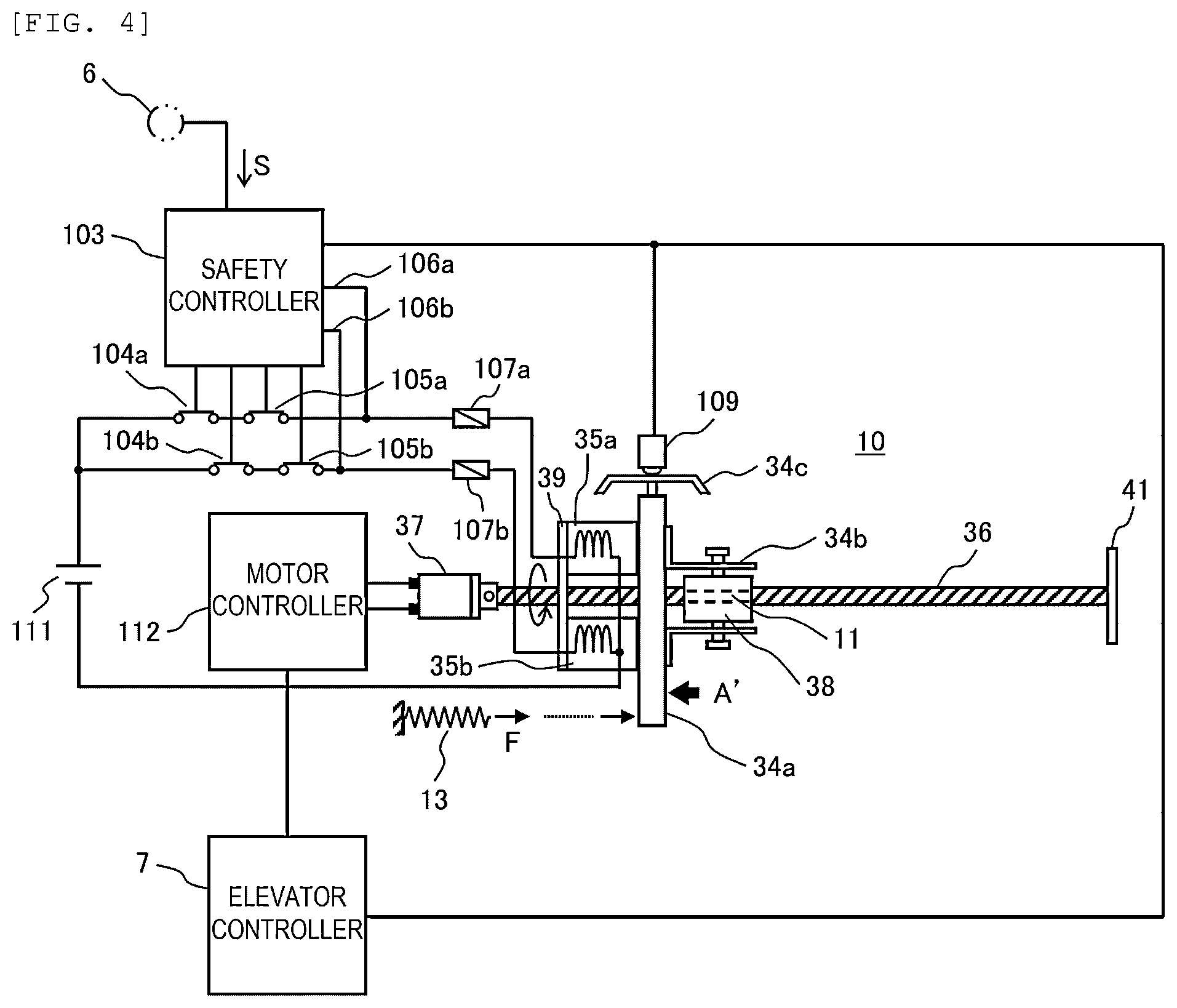 Patent US12492101 Figure 4 – Elevator apparatus