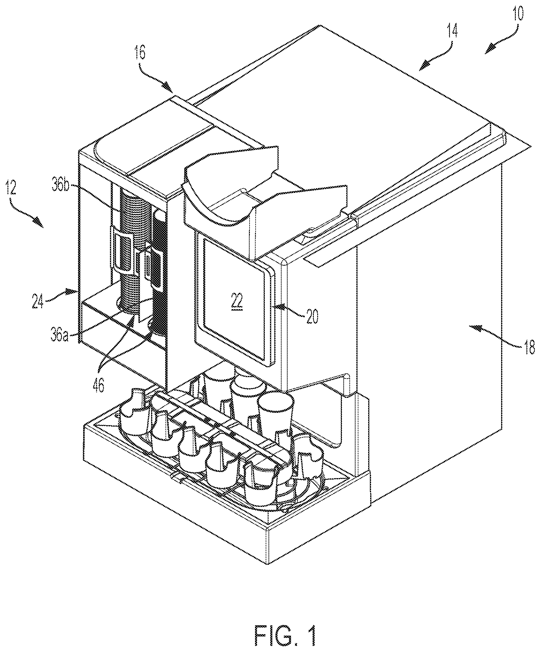Patent US12492112 Figure 1 – Beverage dispensing apparatus
