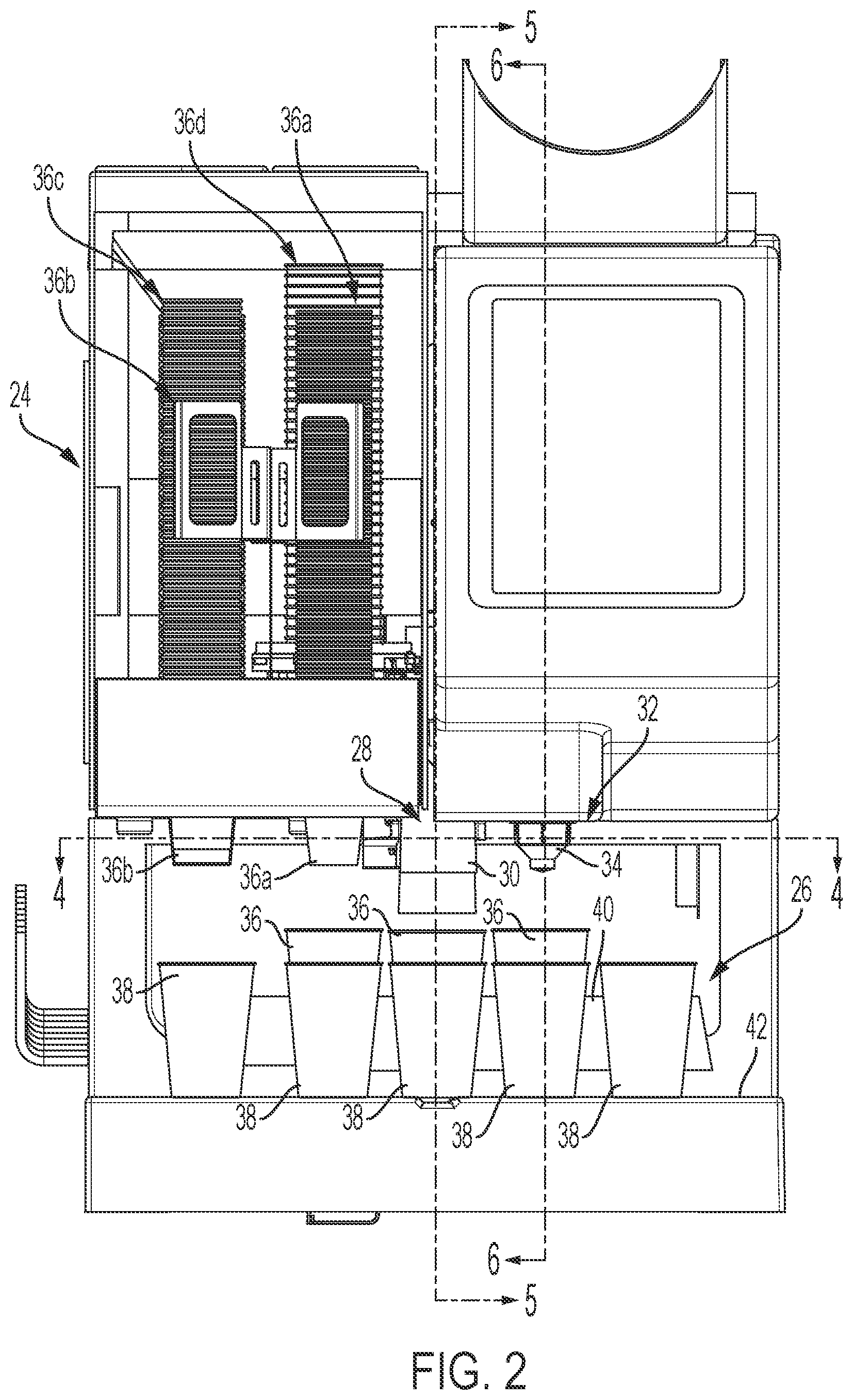 Patent US12492112 Figure 2 – Beverage dispensing apparatus