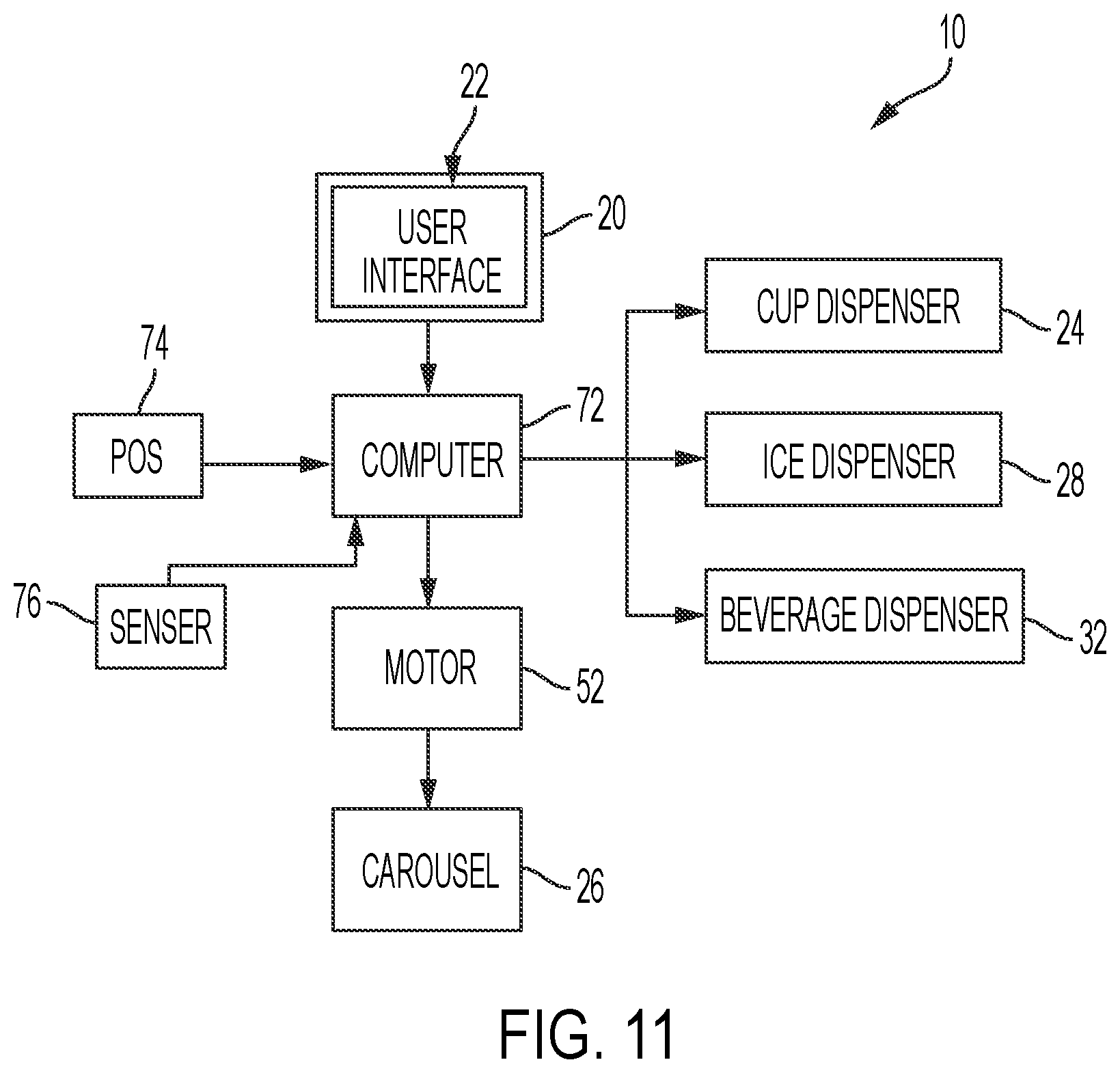Patent US12492112 Figure 11 – Beverage dispensing apparatus