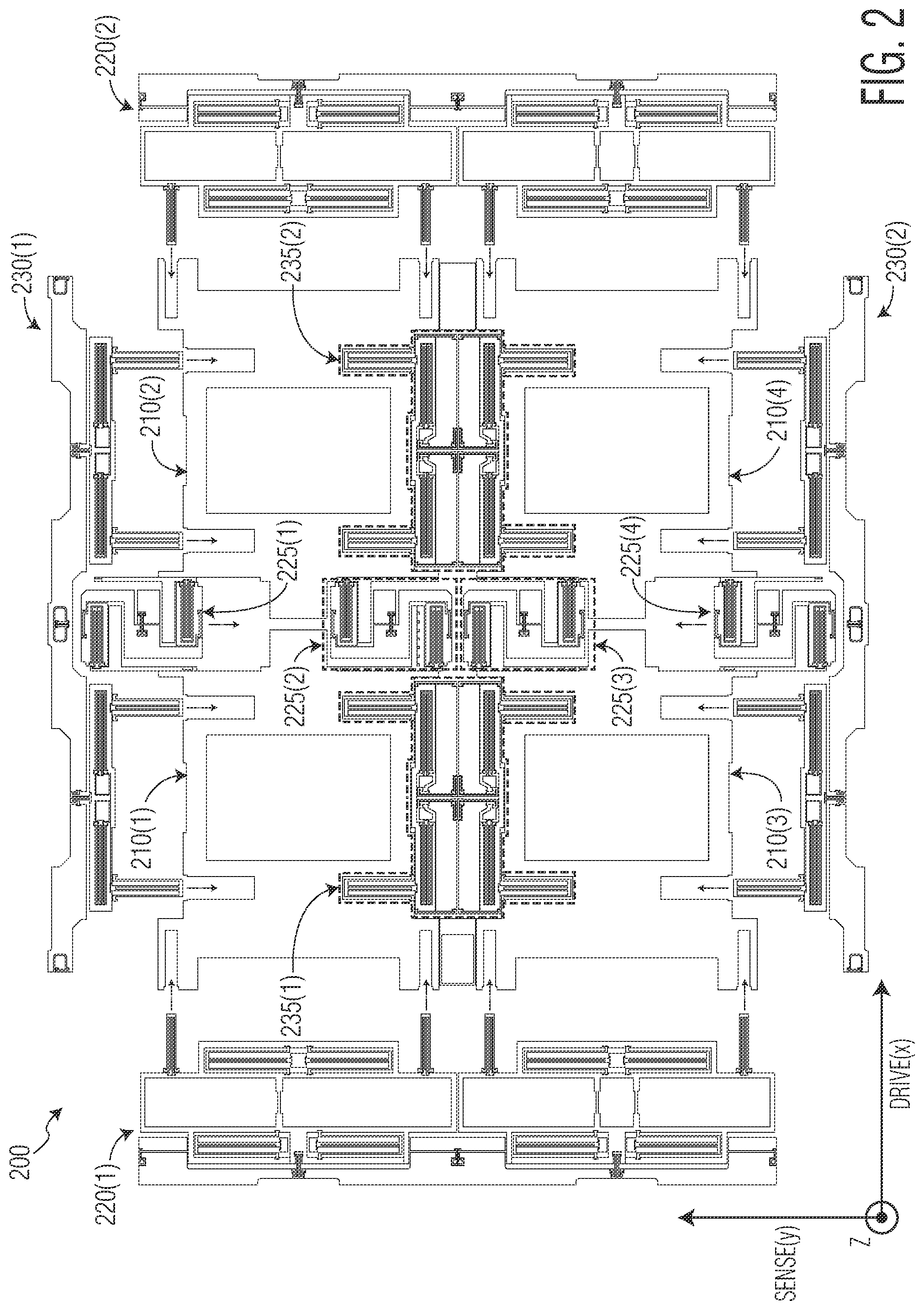 Patent US12492119 Figure 2 – Common mode rejection structures for mems devices