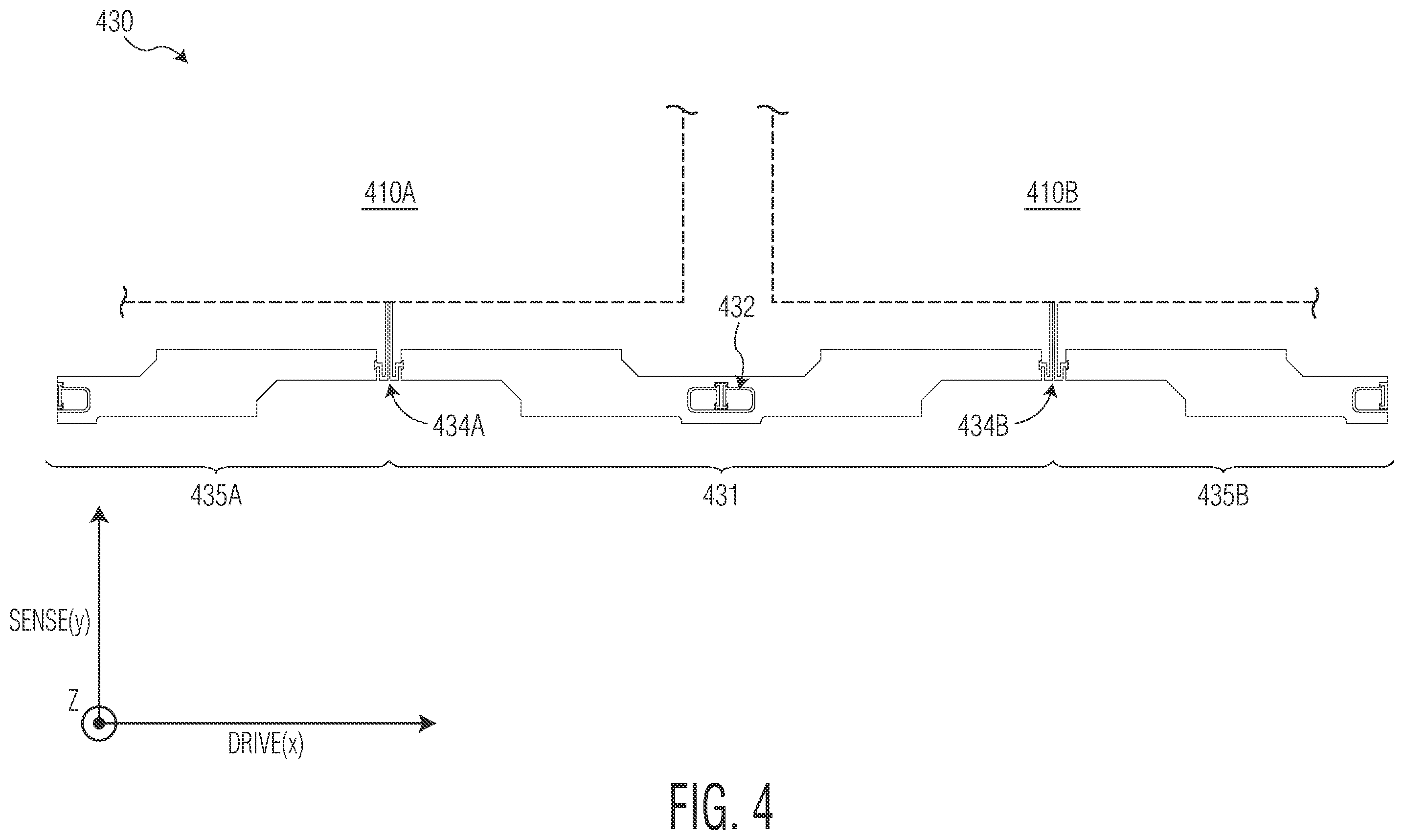 Patent US12492119 Figure 4 – Common mode rejection structures for mems devices
