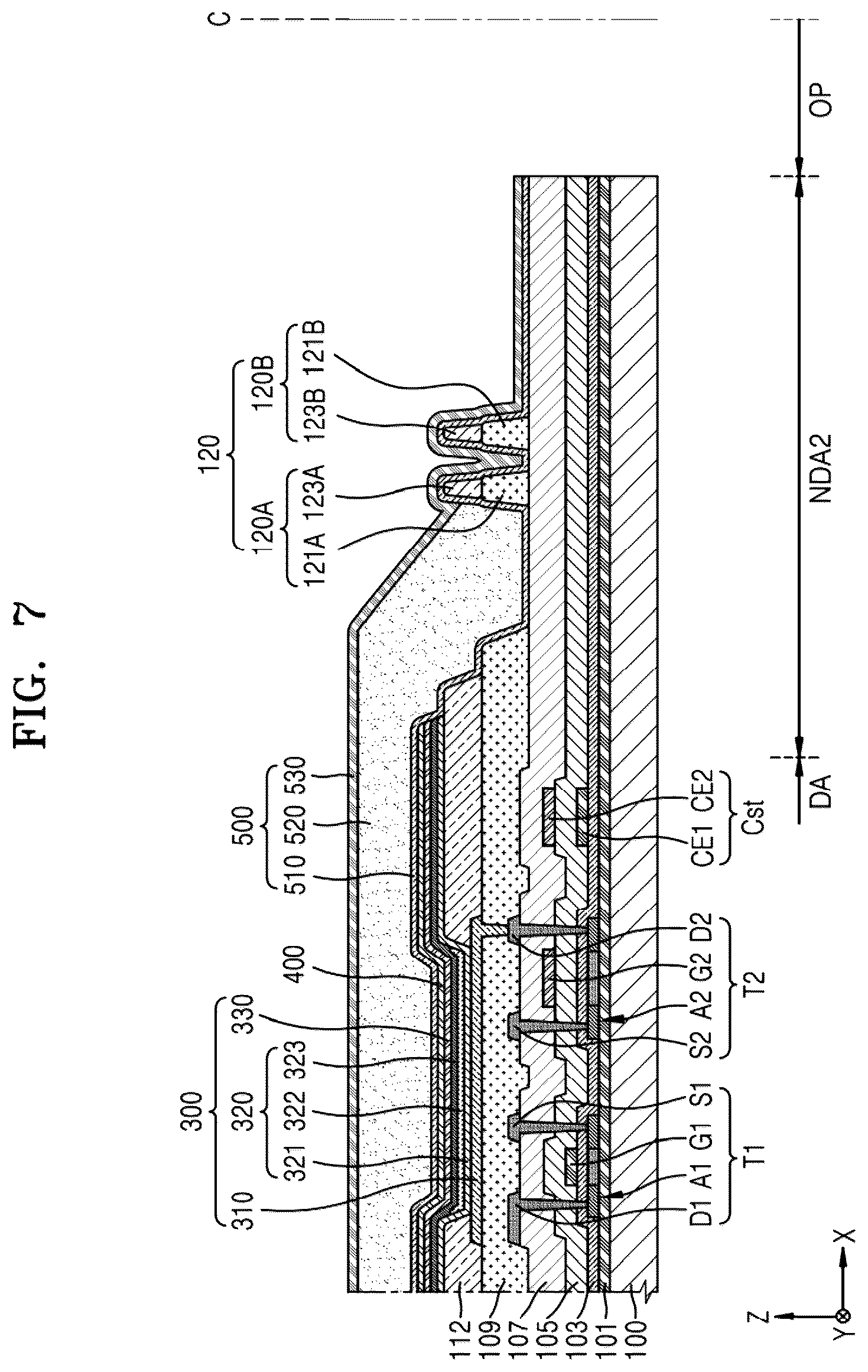 Patent US12492462 Figure 7 – Method of making a display apparatus using a selective mask structure