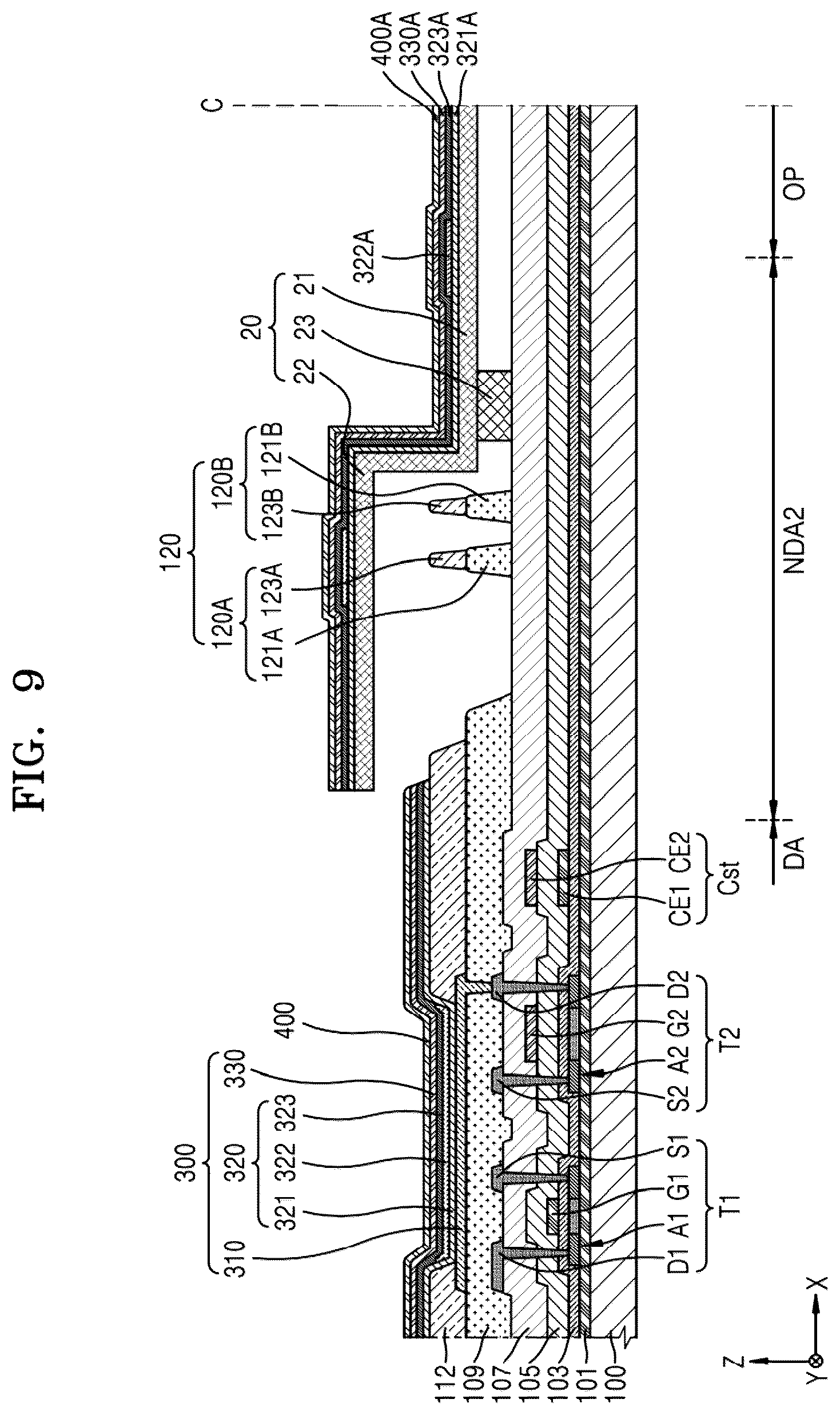 Patent US12492462 Figure 9 – Method of making a display apparatus using a selective mask structure