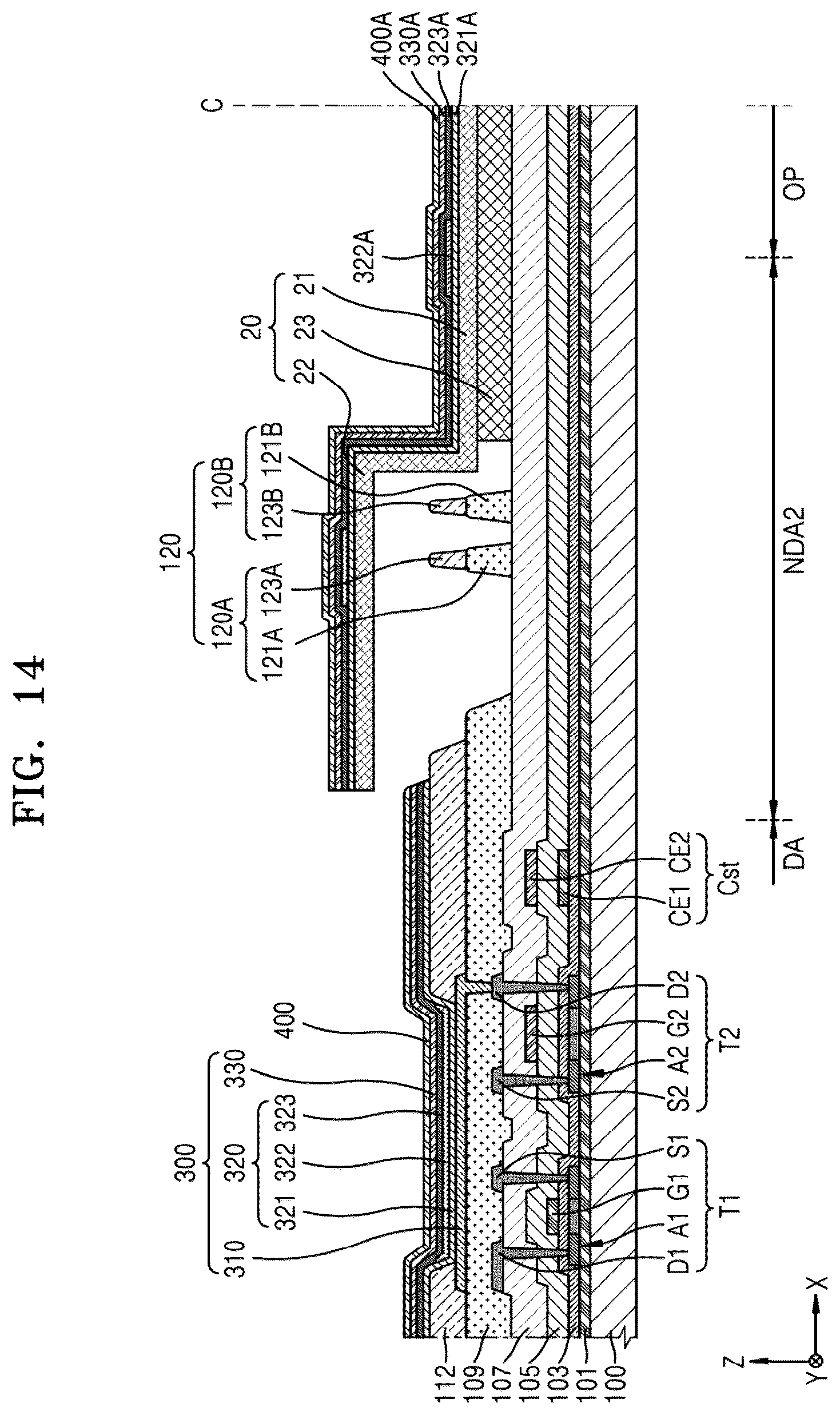 Patent US12492462 Figure 14 – Method of making a display apparatus using a selective mask structure