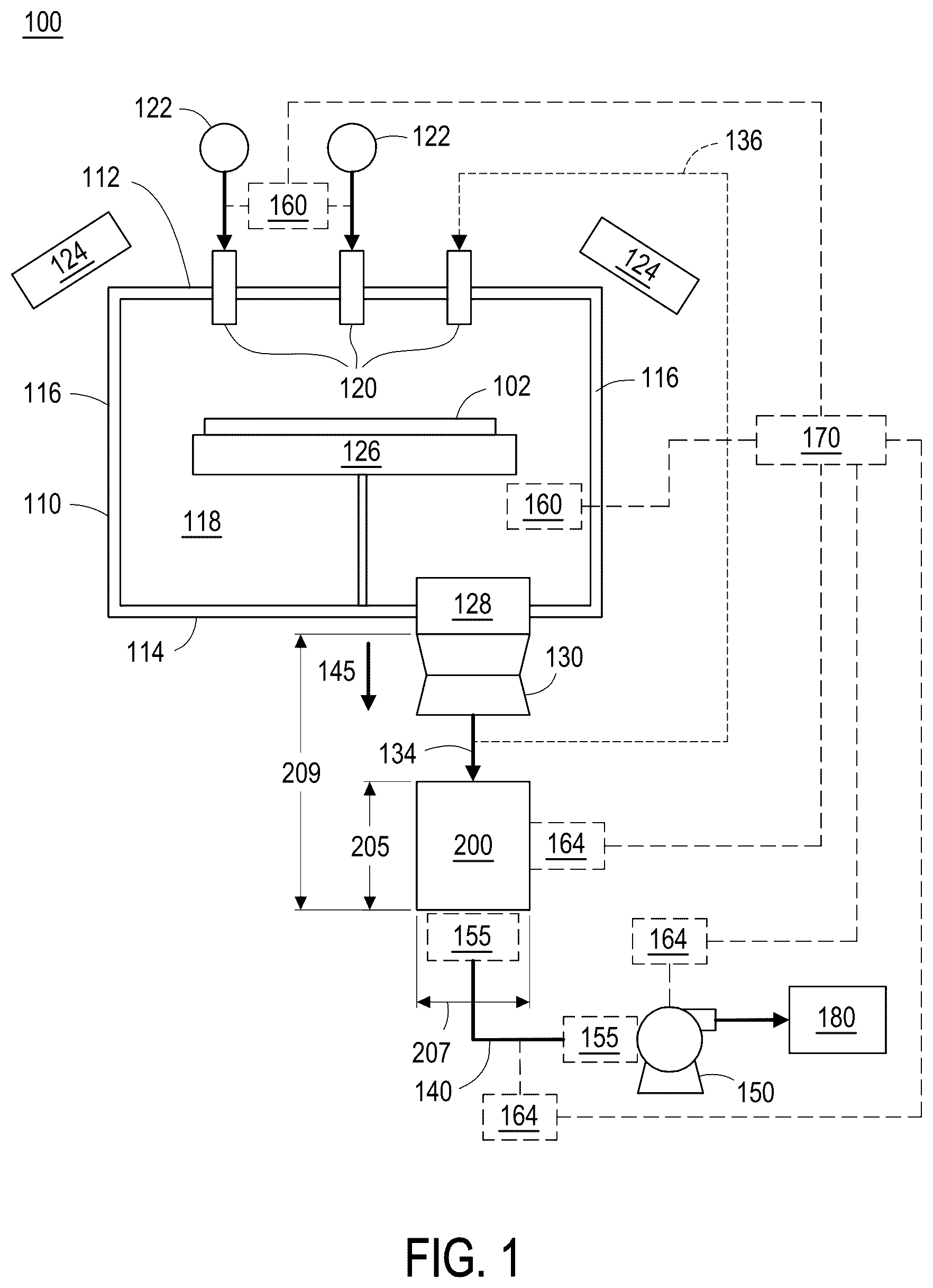 Patent US12492468 Figure 1 – SACVD system and method for reducing obstructions therein