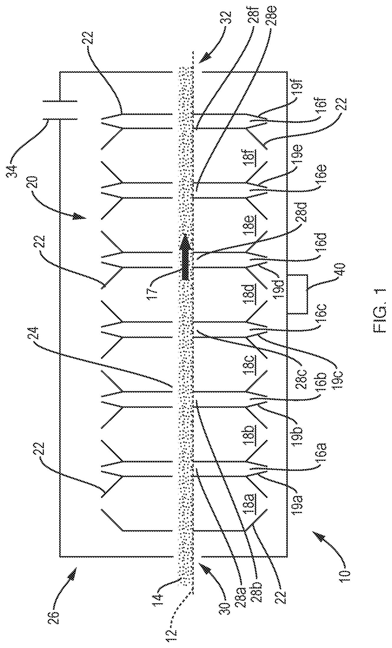 Patent US12492474 Figure 1 – Continuous spatial atomic layer deposition process and apparatus for applying films on particles