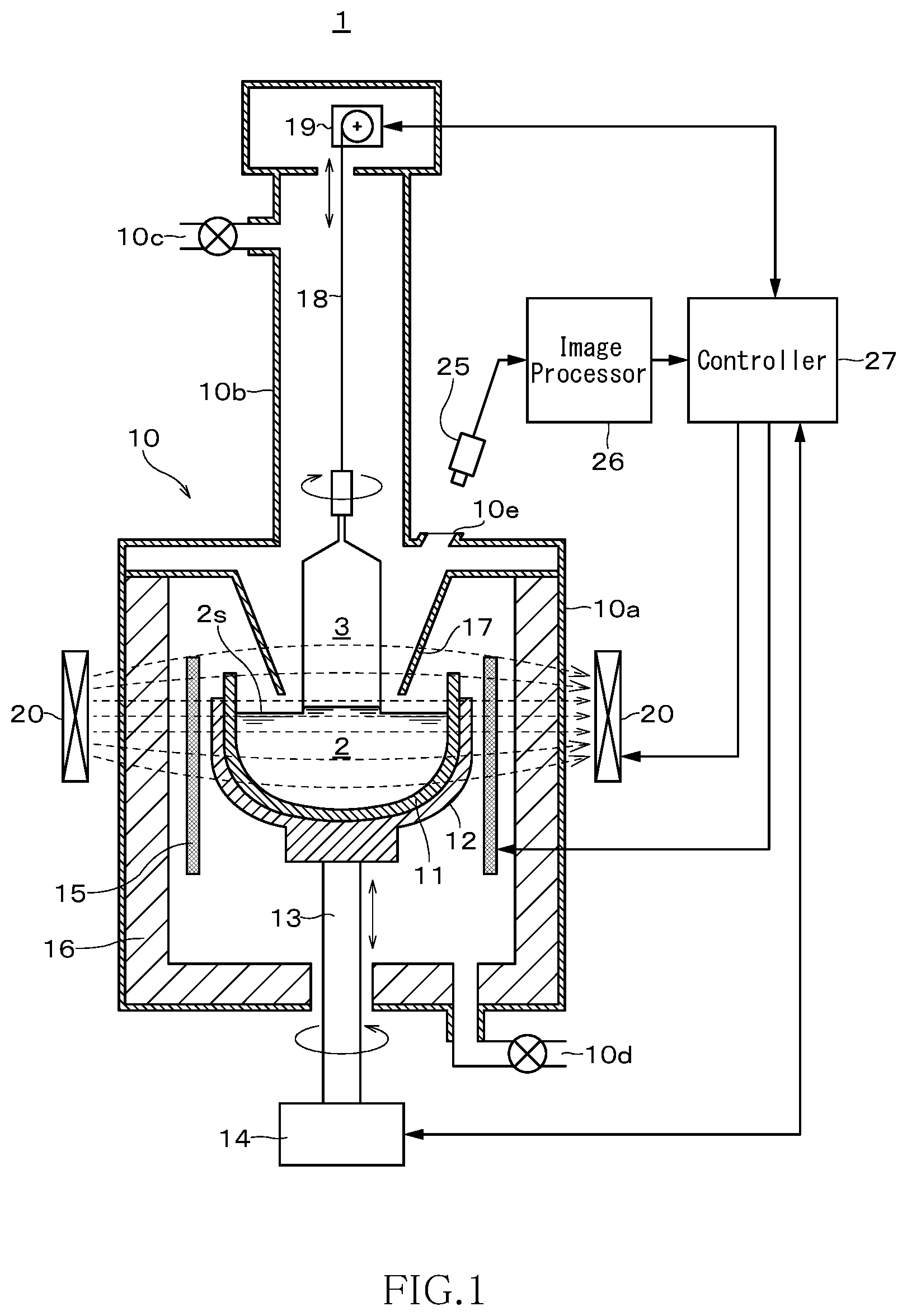 Patent US12492489 Figure 1 – Single crystal manufacturing method, magnetic field generator, and single crystal manufacturing apparatus