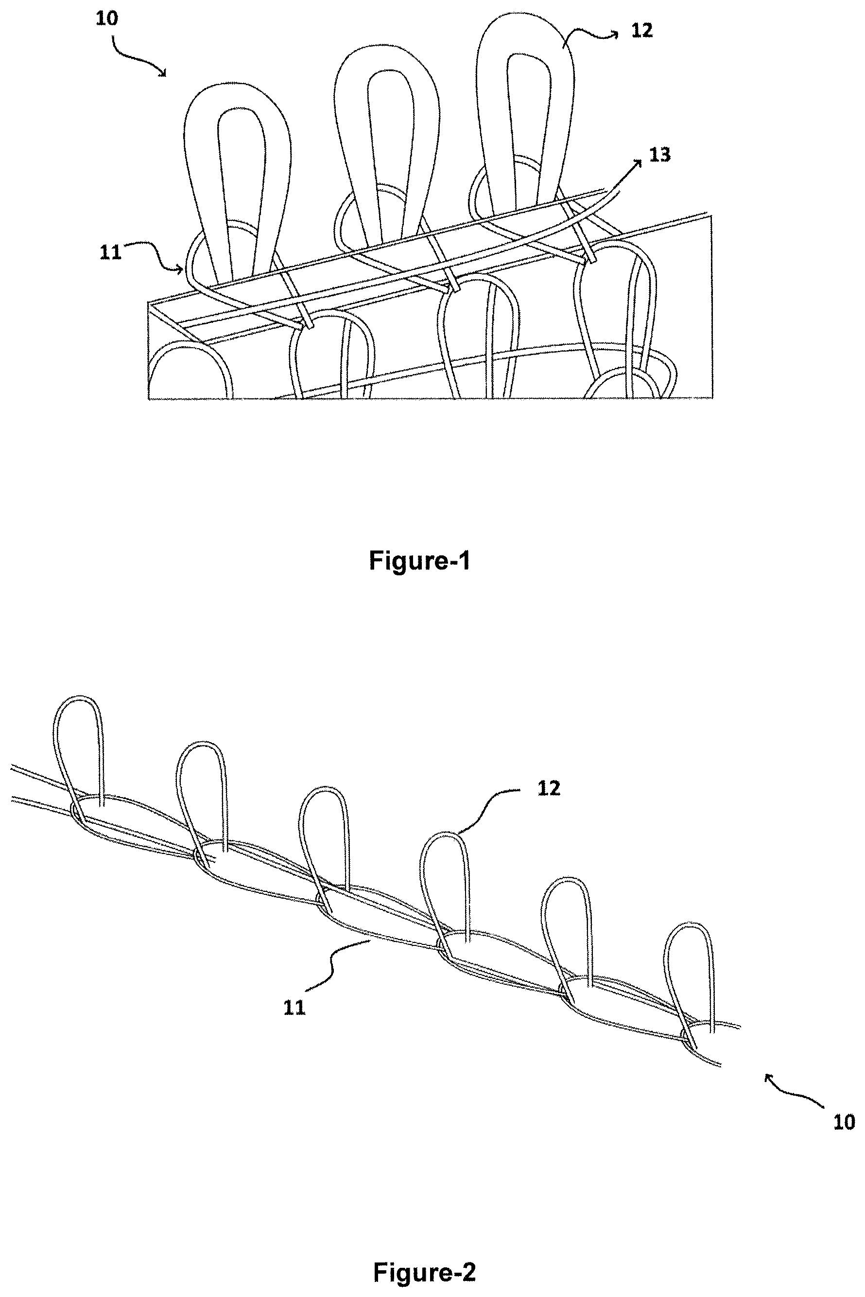 Patent US12492494 Figure 1 – Obtaining warp knit fabrics from cotton yarn with warp knitting machines