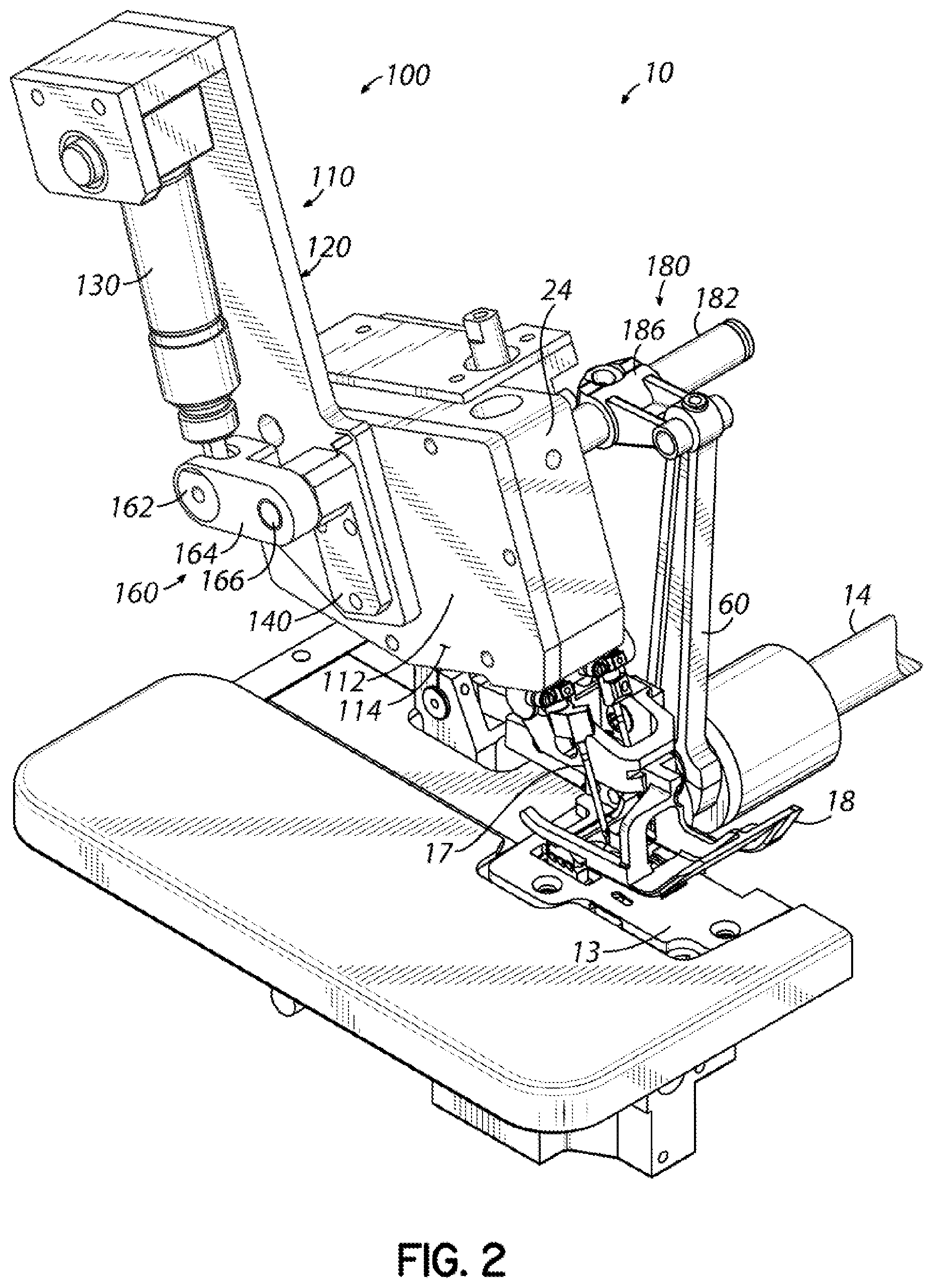 Patent US12492497 Figure 2 – Sewing machine with adjustable stepping height and related methods