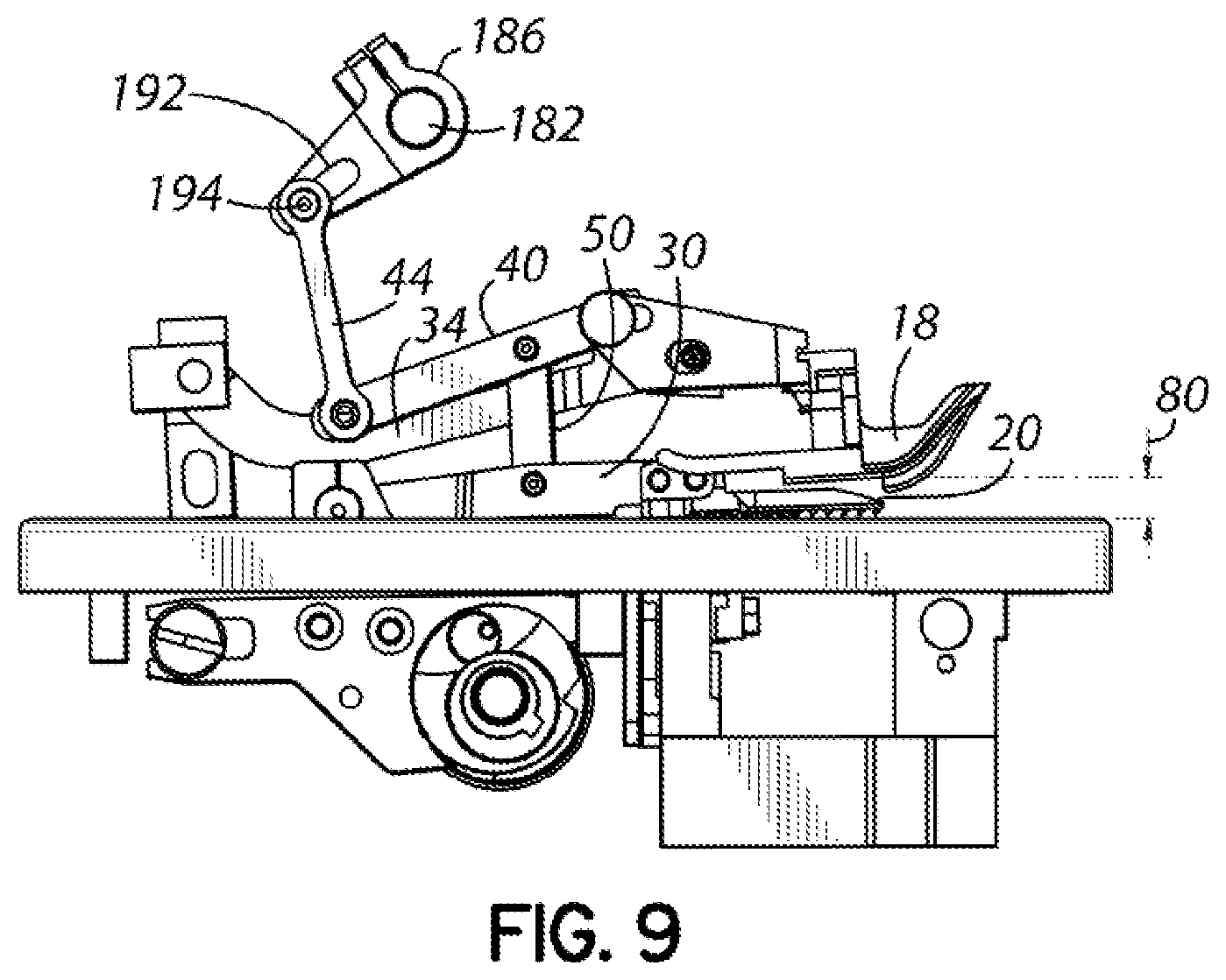 Patent US12492497 Figure 8 – Sewing machine with adjustable stepping height and related methods