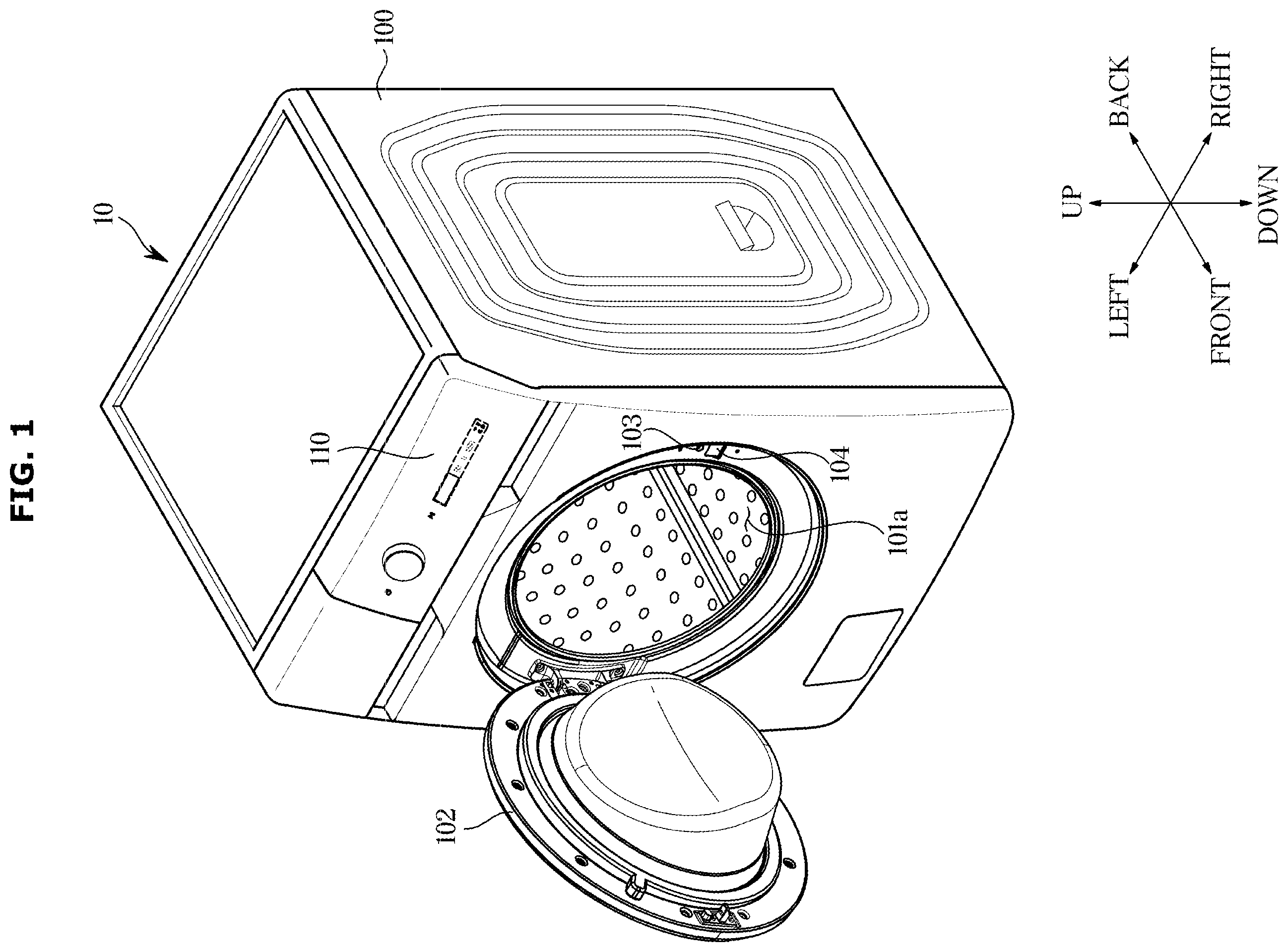 Patent US12492500 Figure 1 – Washing machine and controlling method for the same