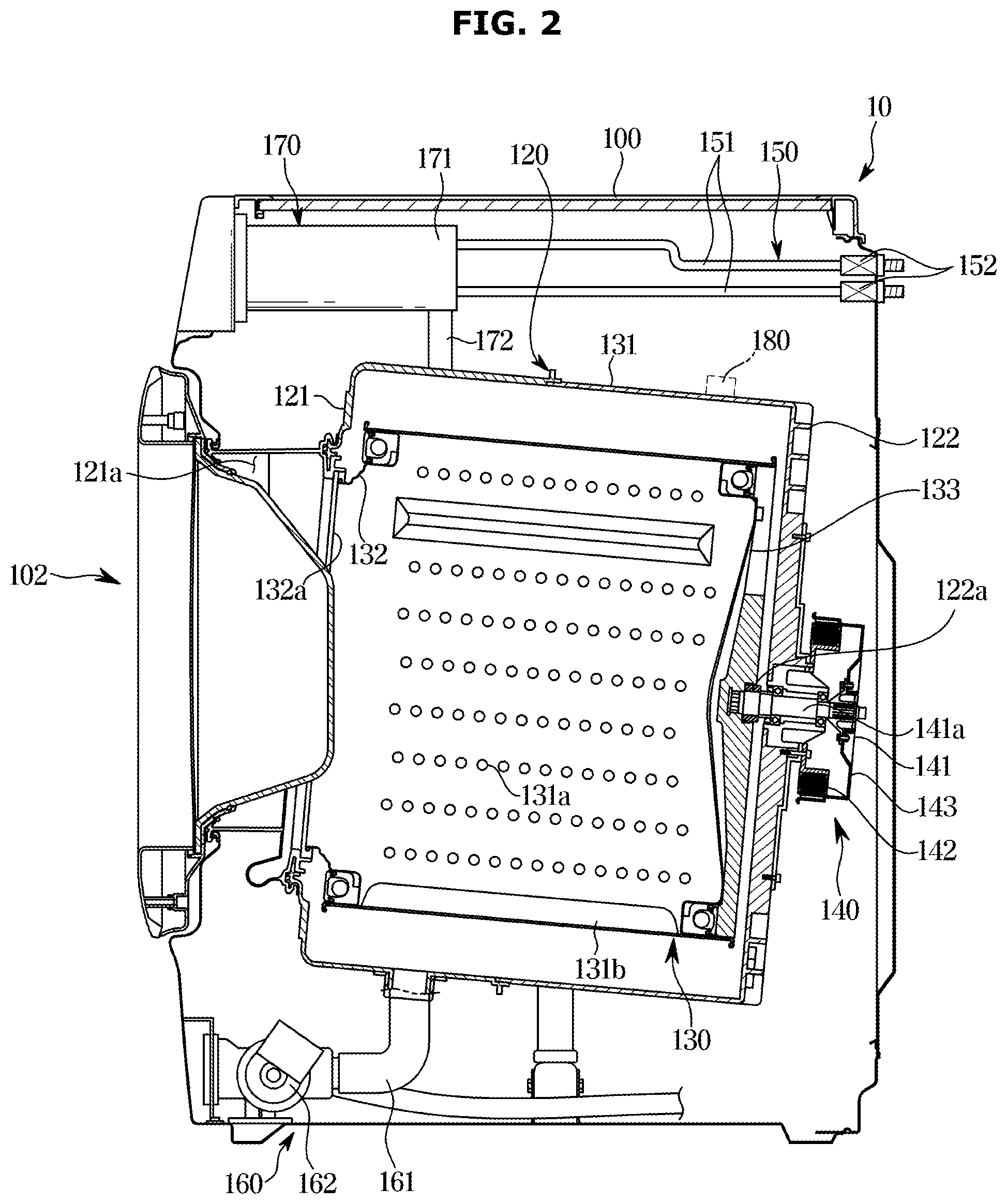 Patent US12492500 Figure 2 – Washing machine and controlling method for the same
