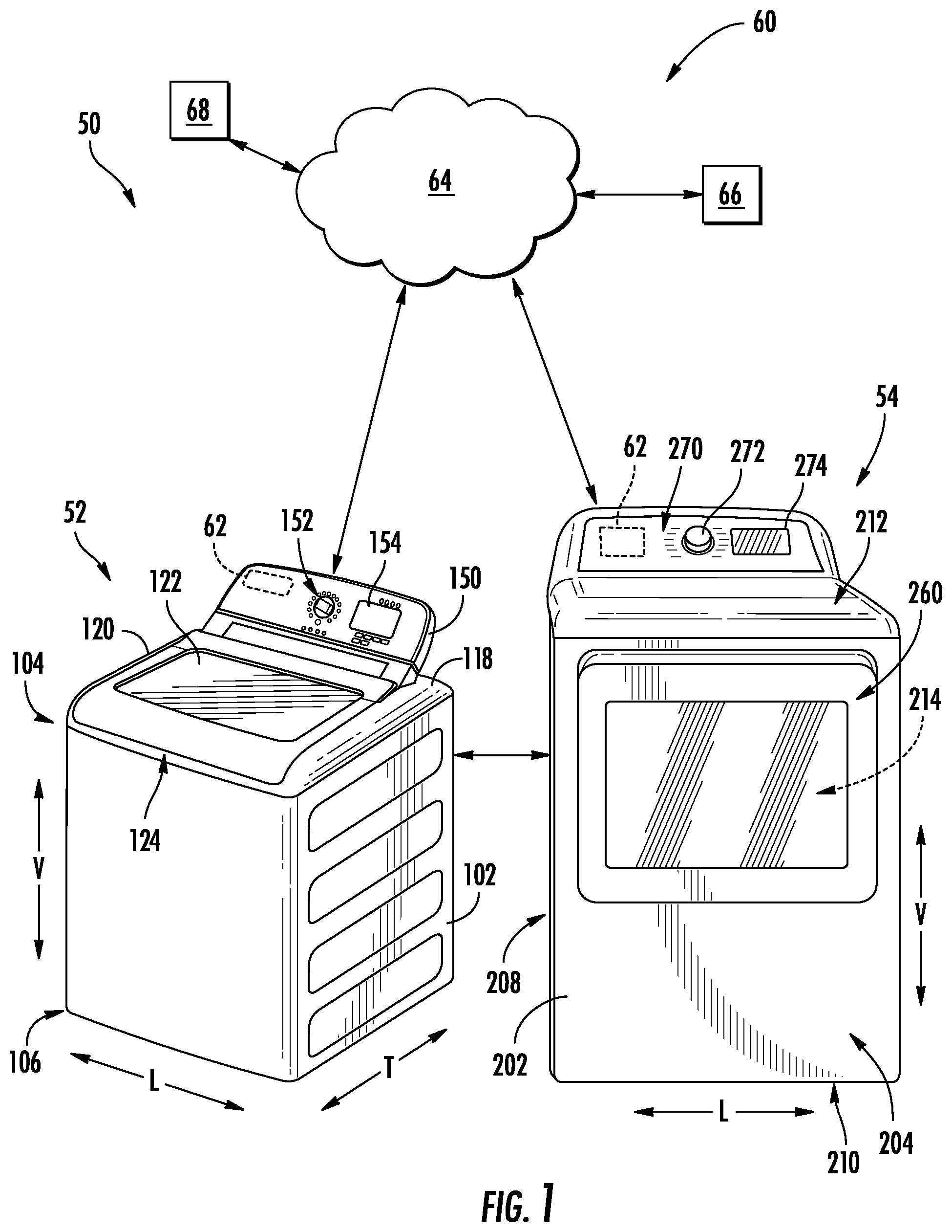 Patent US12492501 Figure 1 – Systems and methods for calculating drying cycle times in a dryer appliance