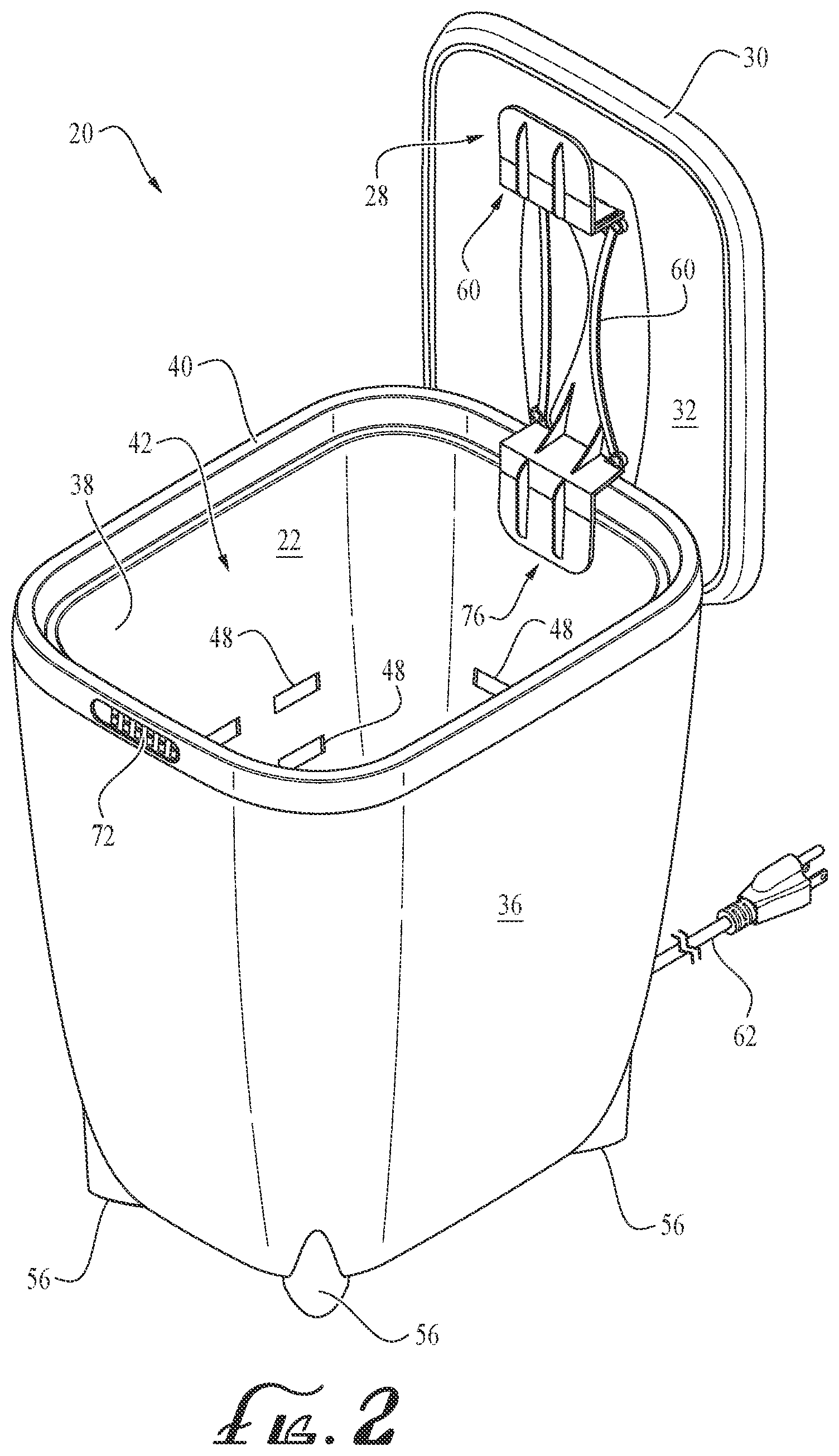 Patent US12492505 Figure 2 – Fabric article warmer and dryer