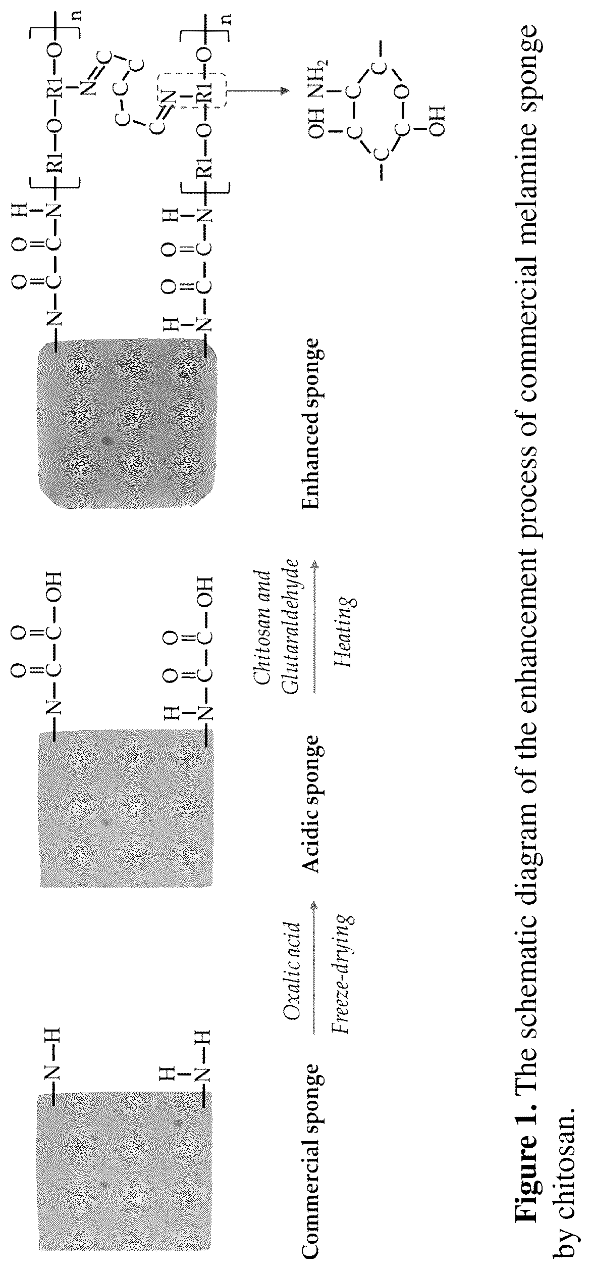 Patent US12492509 Figure 1 – Gravity-driven chitosan-enhanced melamine sponge for stable ultrafast filtration