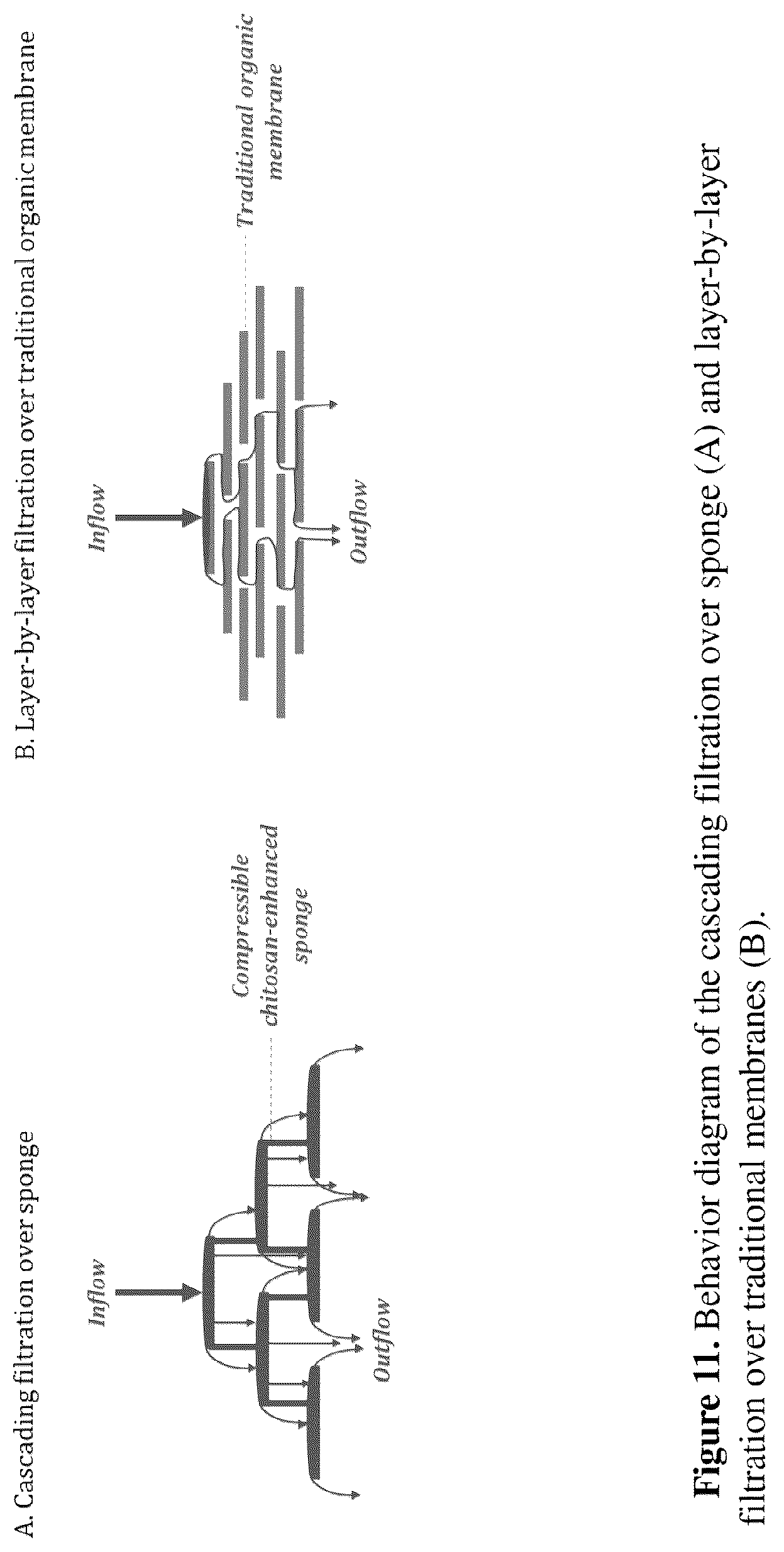 Patent US12492509 Figure 11 – Gravity-driven chitosan-enhanced melamine sponge for stable ultrafast filtration
