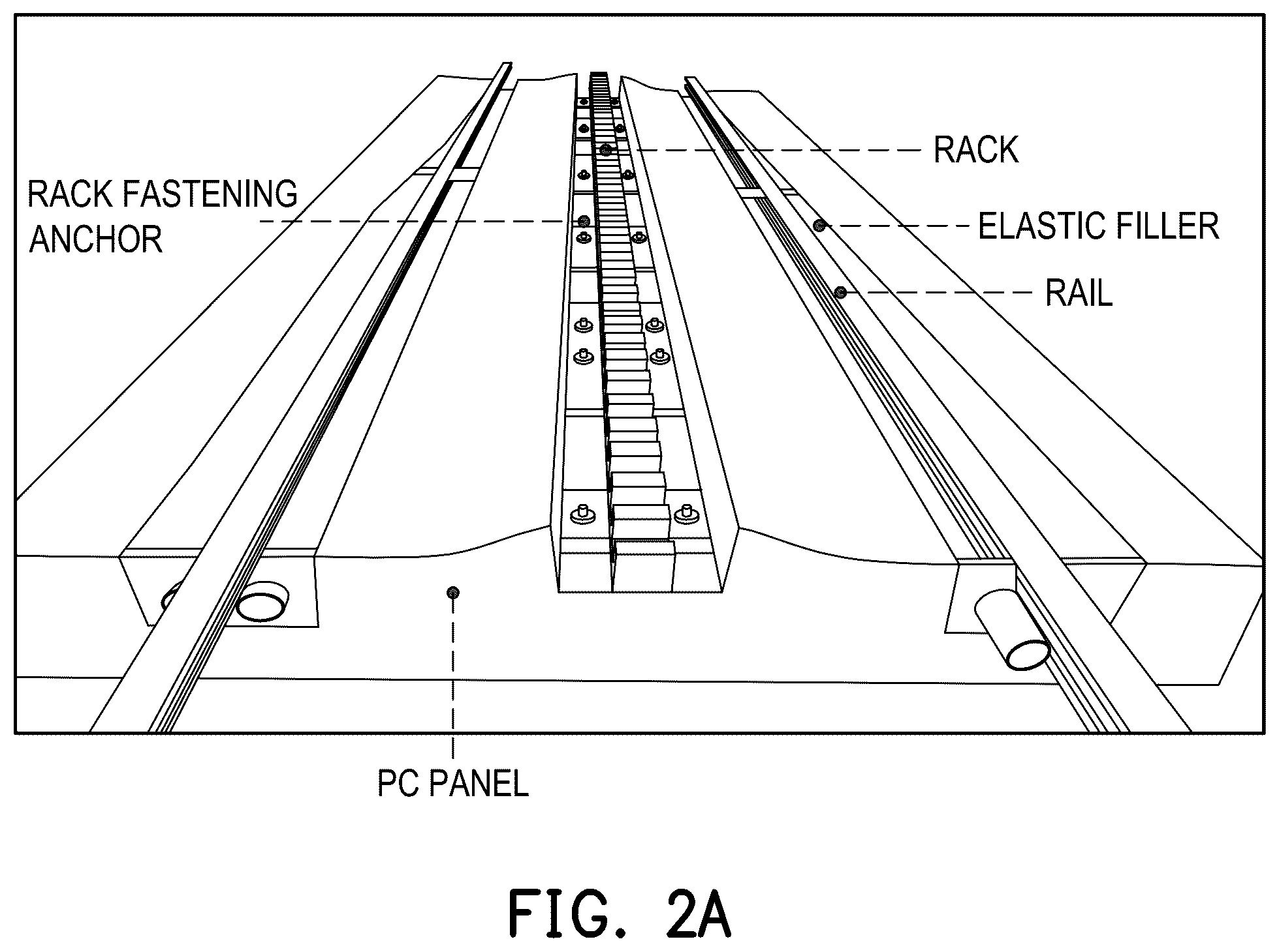 Patent US12492515 Figure 3 – Curve portion mold structure for manufacturing curved concrete panel for mountain railway rack track, and curved concrete panel manufacturing method using the same