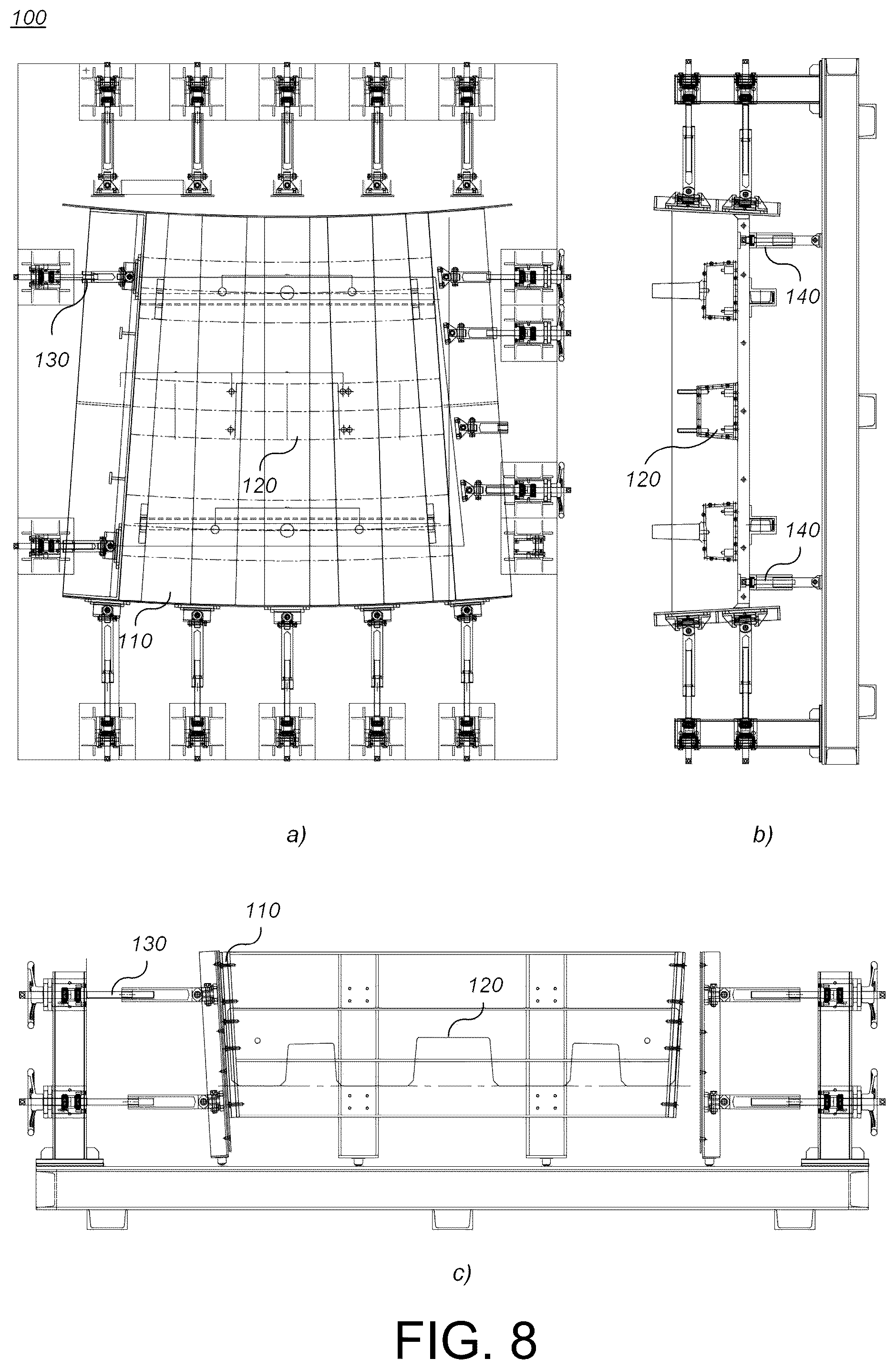 Patent US12492515 Figure 11 – Curve portion mold structure for manufacturing curved concrete panel for mountain railway rack track, and curved concrete panel manufacturing method using the same