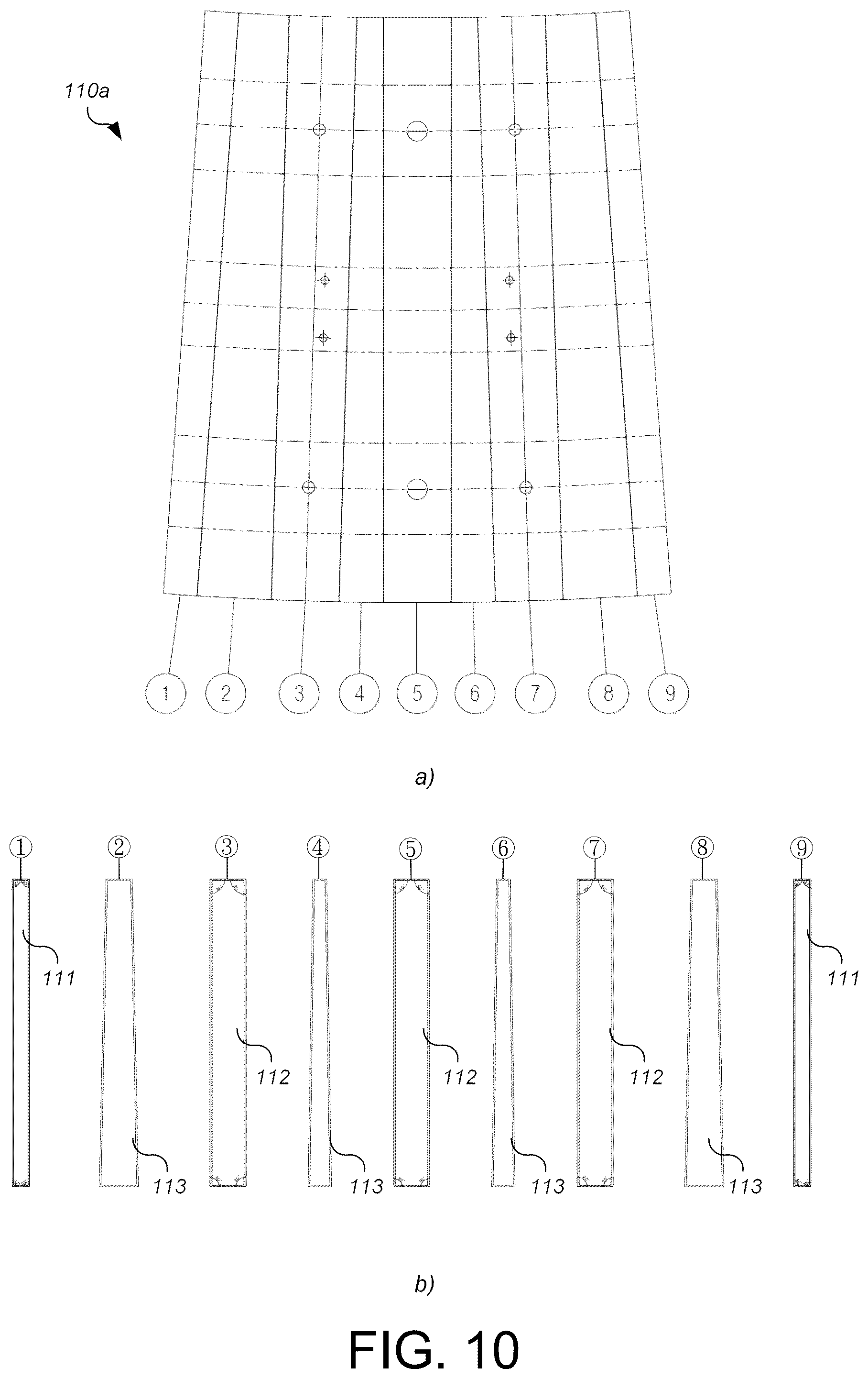 Patent US12492515 Figure 13 – Curve portion mold structure for manufacturing curved concrete panel for mountain railway rack track, and curved concrete panel manufacturing method using the same