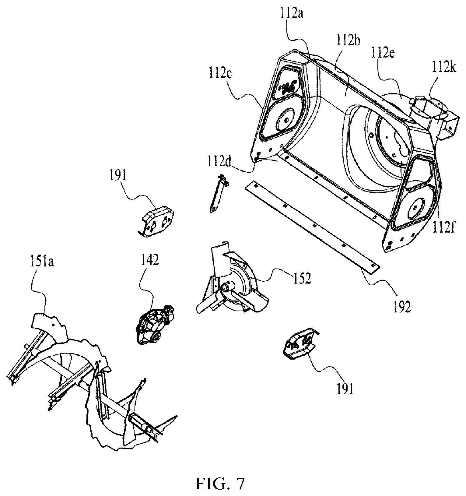 Patent US12492521 Figure 7 – Snow thrower