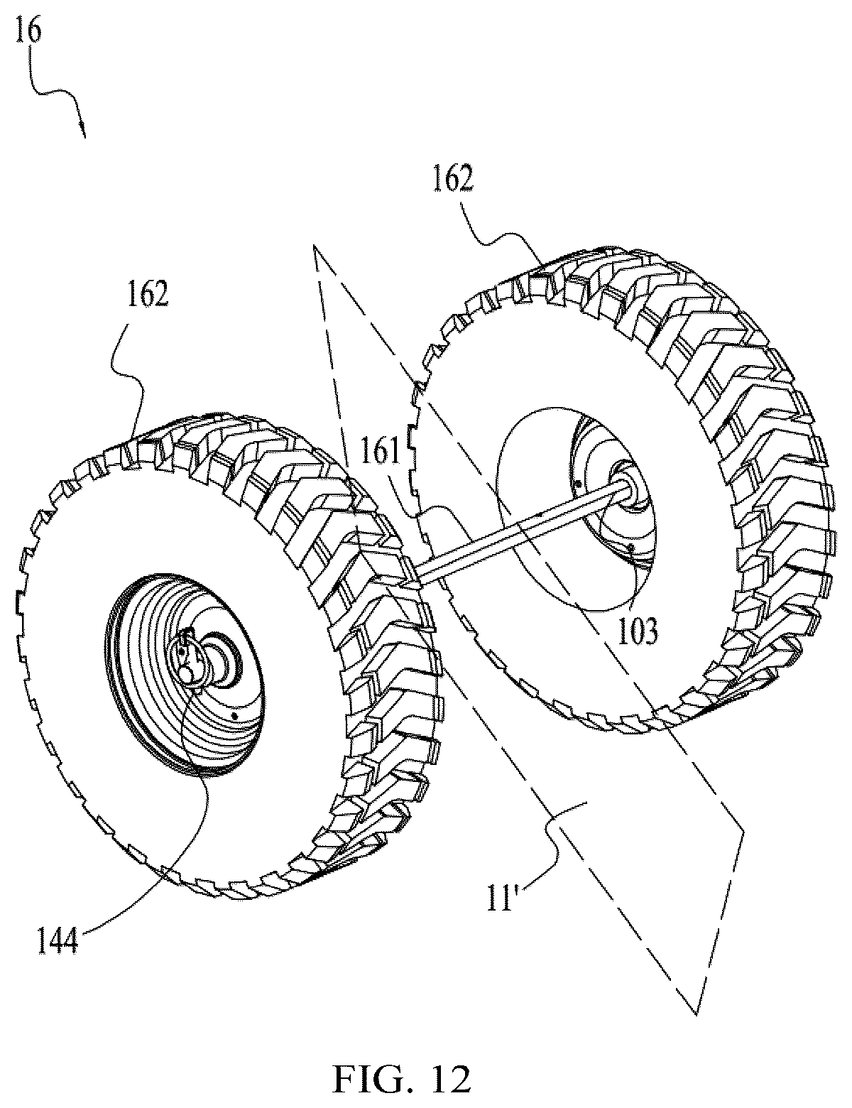 Patent US12492521 Figure 12 – Snow thrower