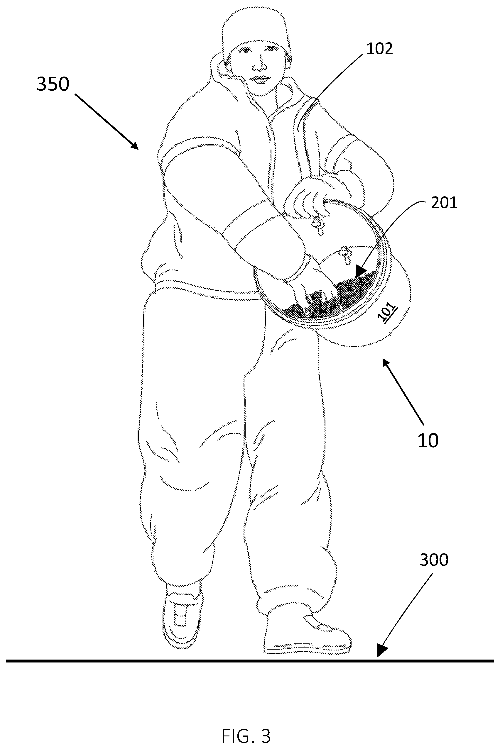 Patent US12492522 Figure 3 – System for applying snow and ice removal and traction-improving products