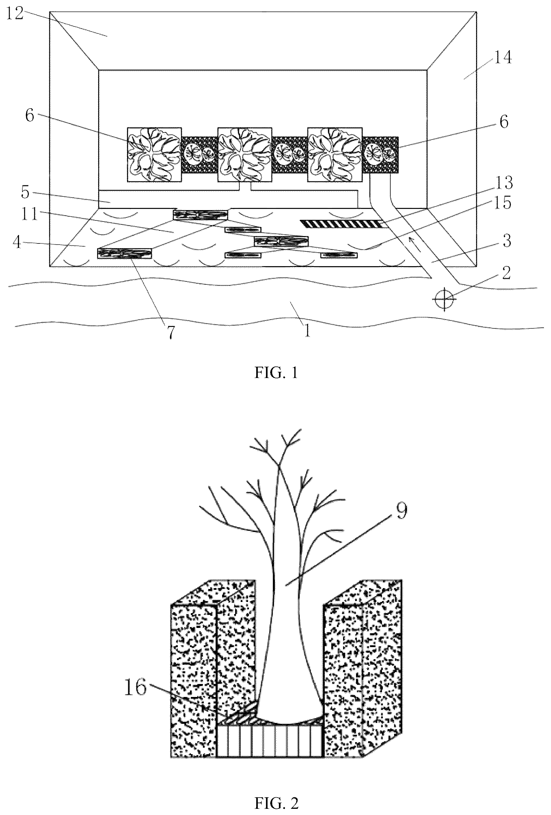 Patent US12492523 Figure 1 – Washing and desalinating system for sand soil in river mouth blowing-sand reclaimed land before planting greenery