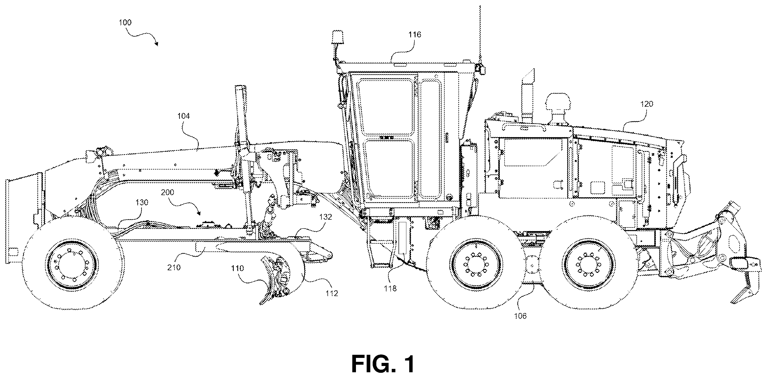 Patent US12492528 — Hydraulic systems for grading machines — Figure 1