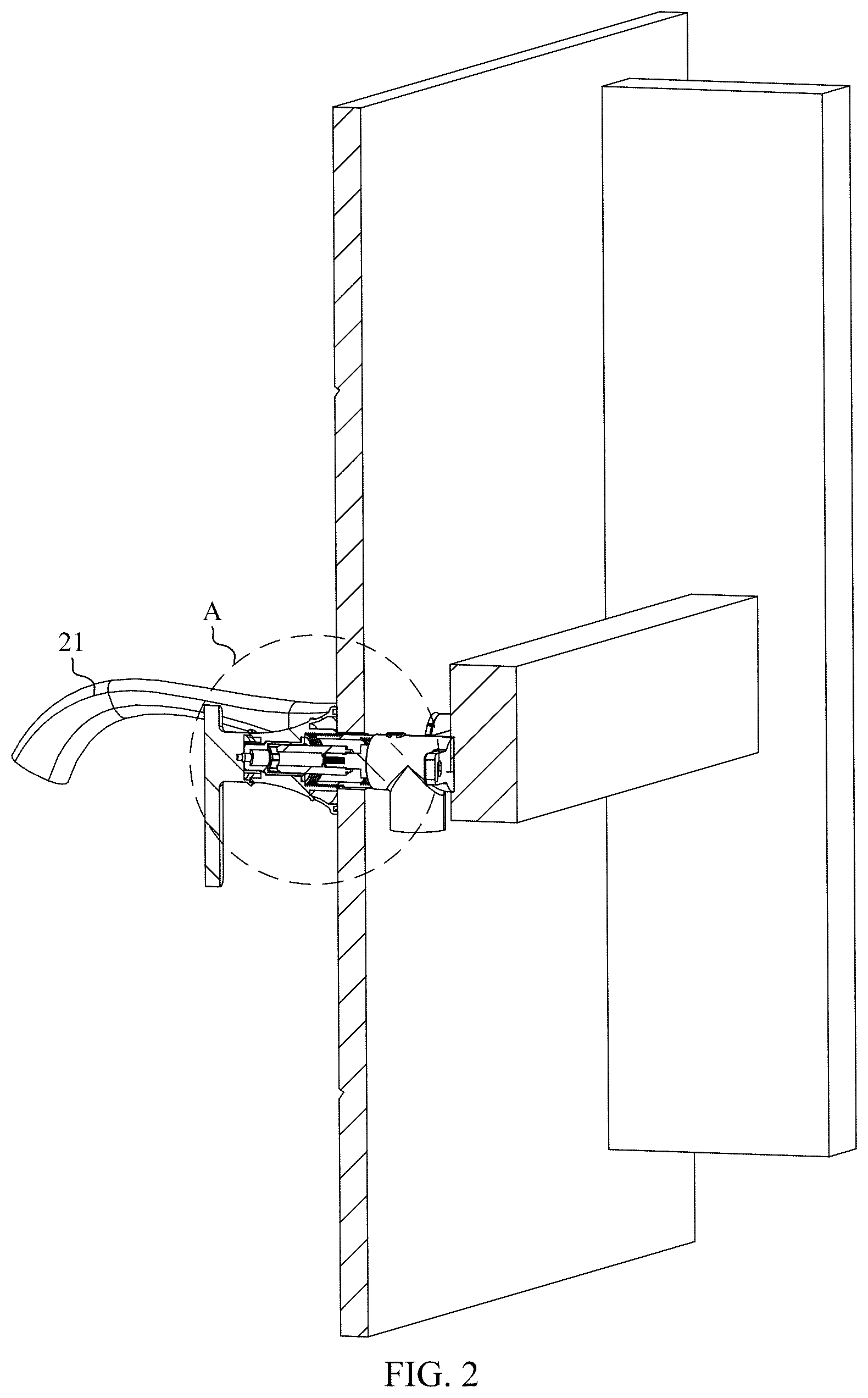 Patent US12492535 Figure 2 – Handle assembly, faucet controller, and faucet