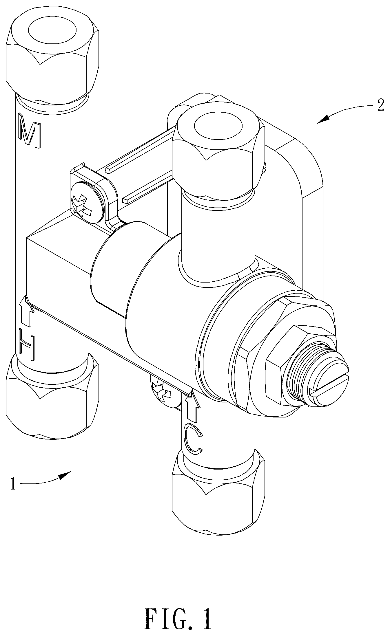 Patent US12492536 Figure 1 – Valve assembly