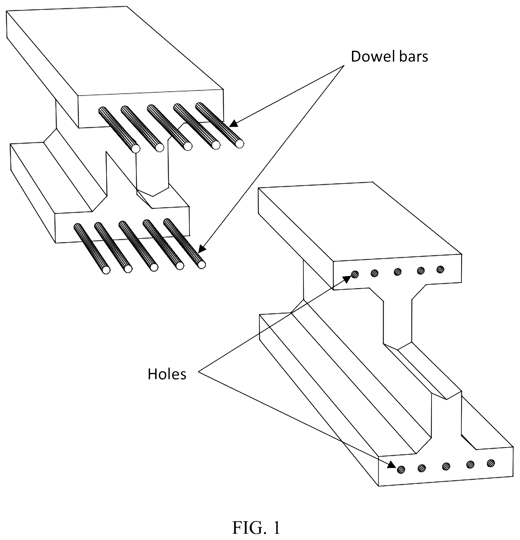 Patent US12492546 Figure 1 – Systems and methods for connecting UHPC structural elements