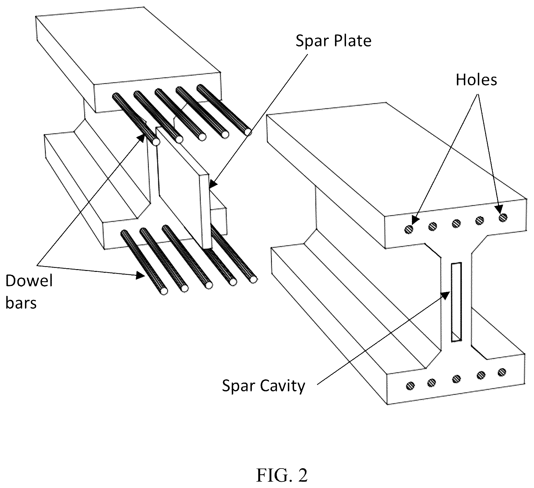 Patent US12492546 Figure 2 – Systems and methods for connecting UHPC structural elements