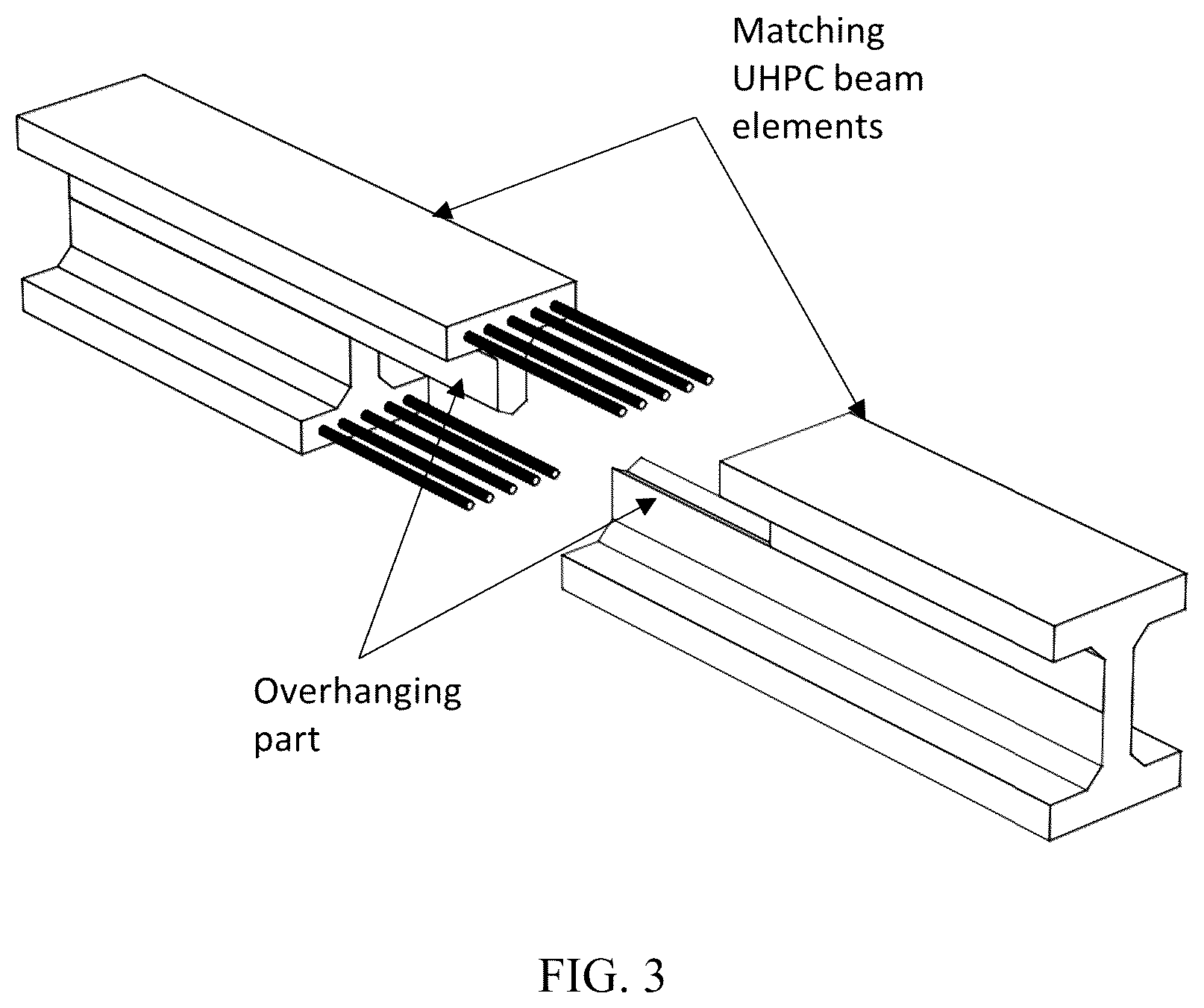 Patent US12492546 Figure 3 – Systems and methods for connecting UHPC structural elements
