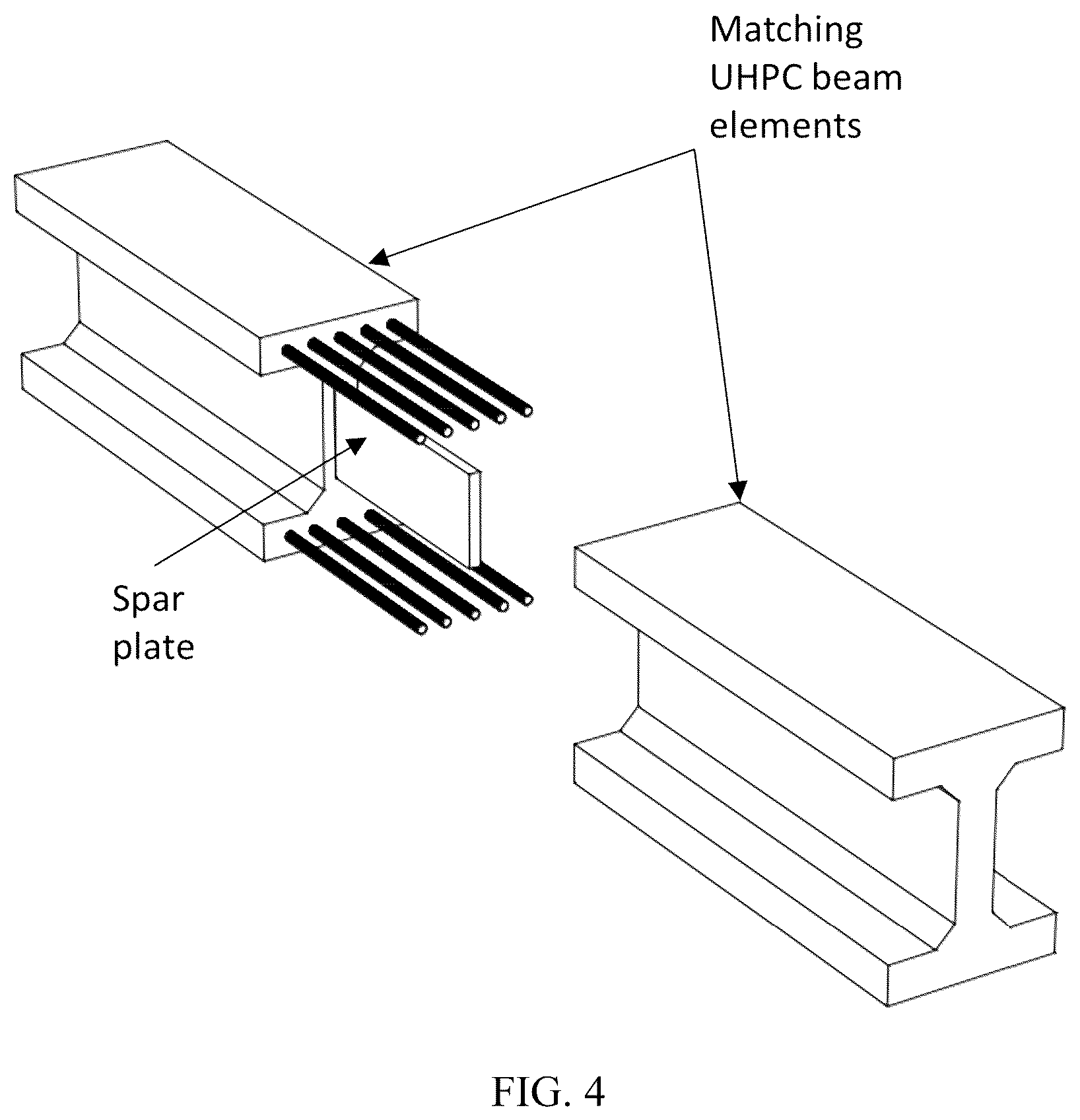 Patent US12492546 Figure 4 – Systems and methods for connecting UHPC structural elements